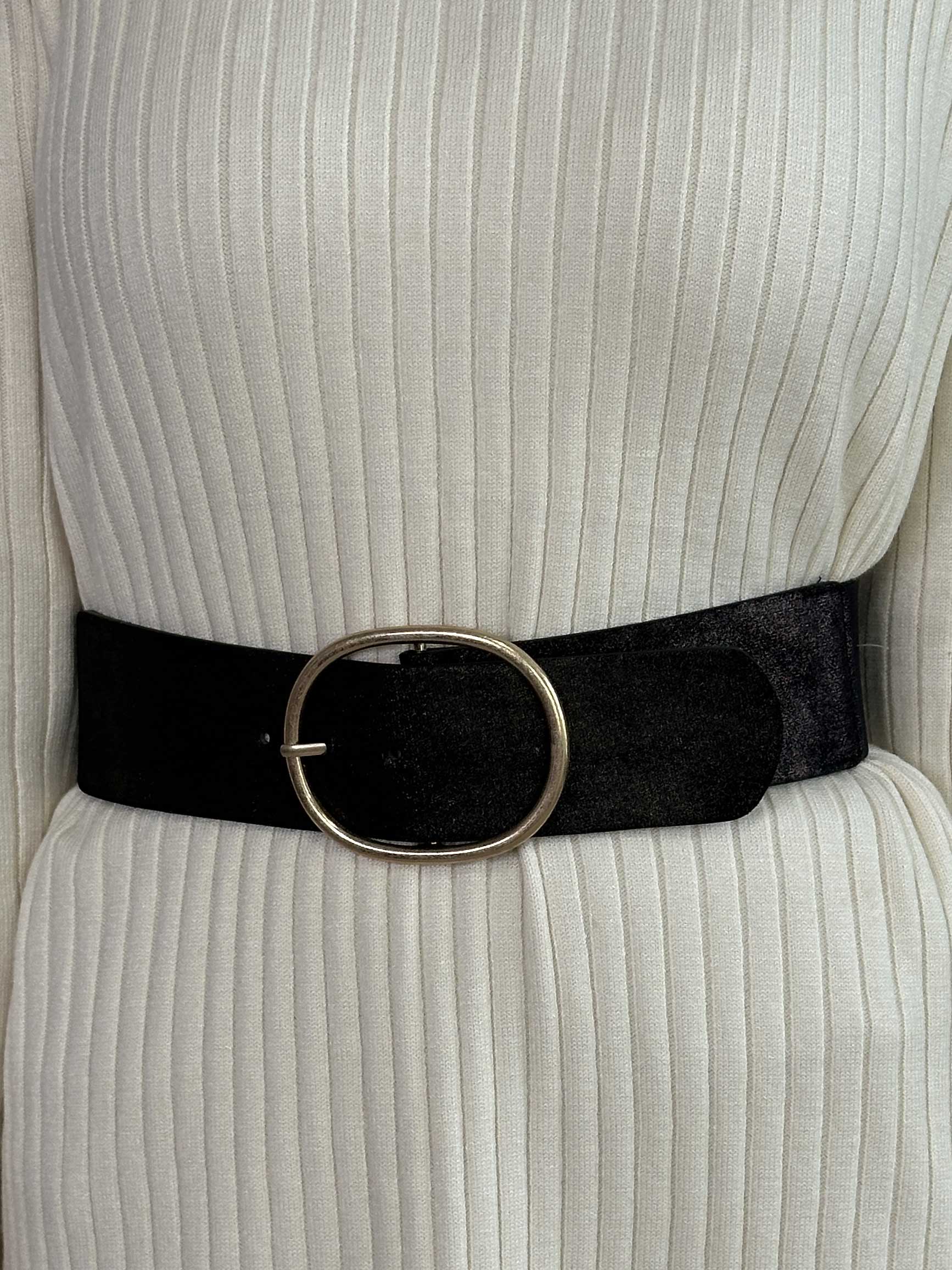 Echina - Taljebælte med glimmer i elastik med guld spænde