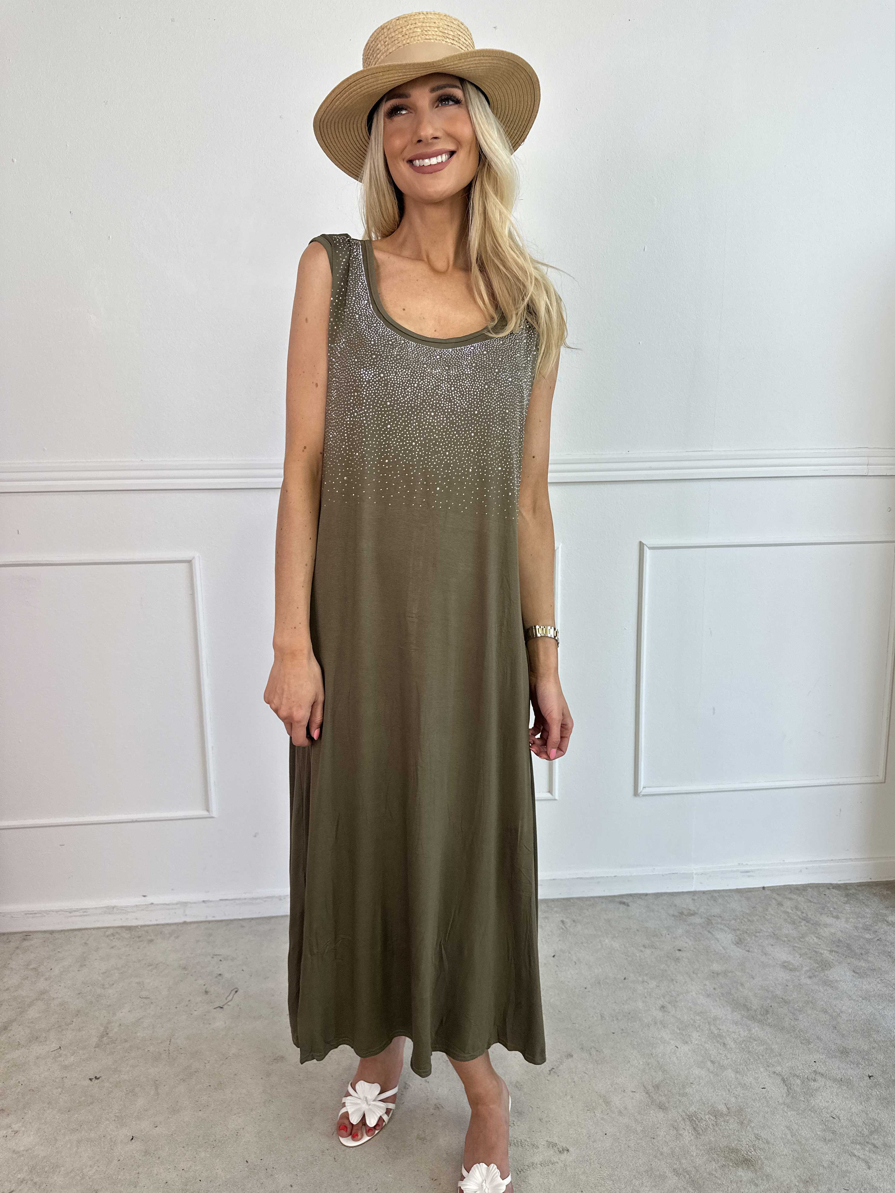 Eden - Lang blød kjole i viskose med similisten