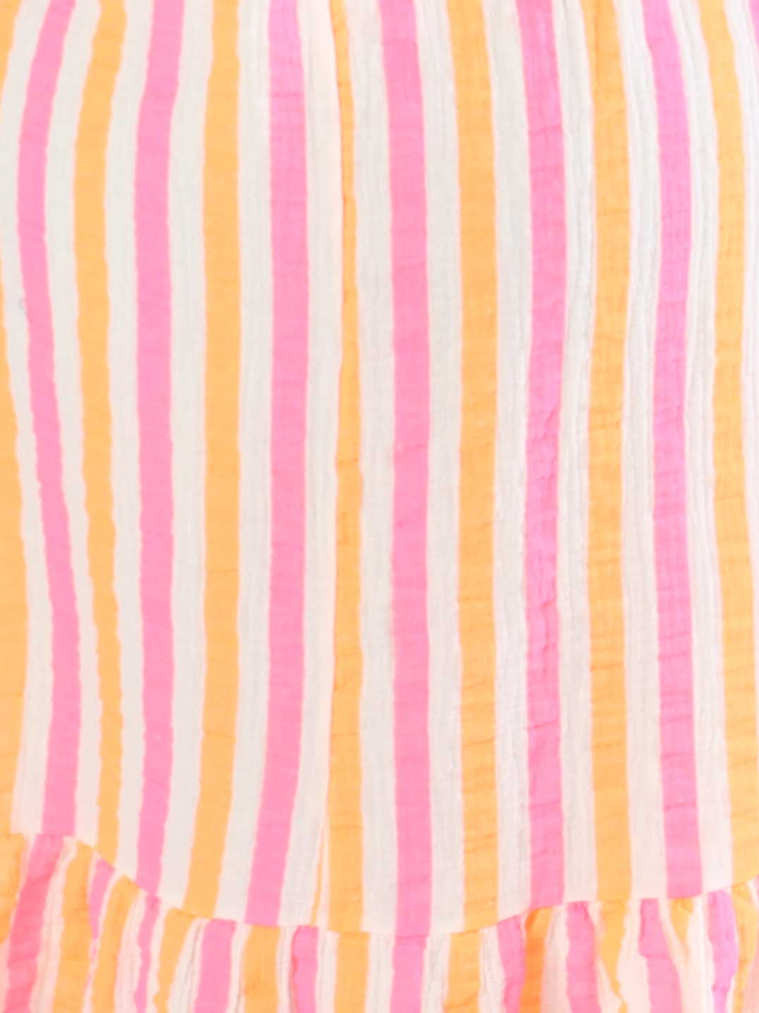 Elsie - Stribet kjole i blødt bomulds bæk og bølge stof