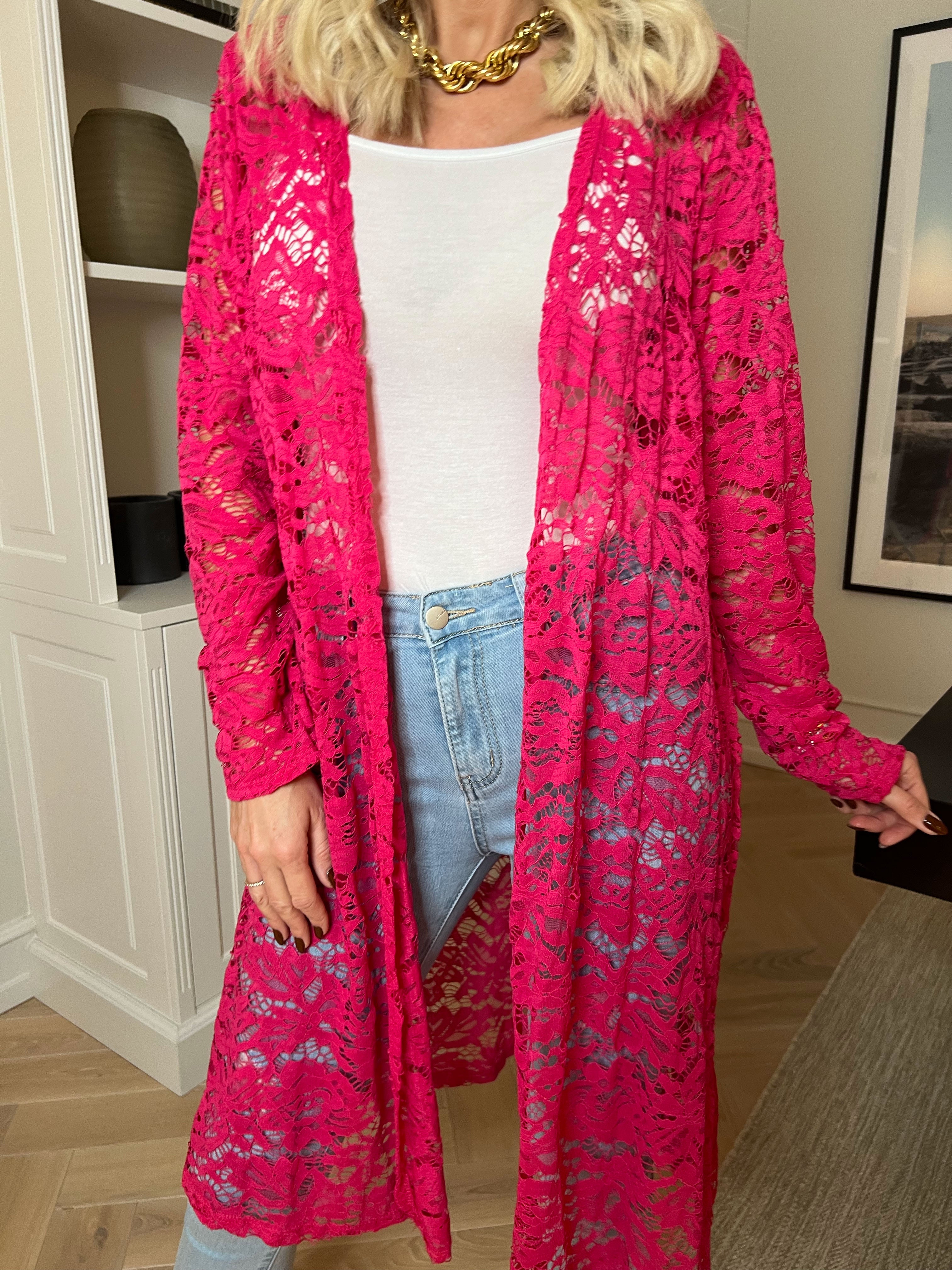 Emery - Blondecardigan med stræk i