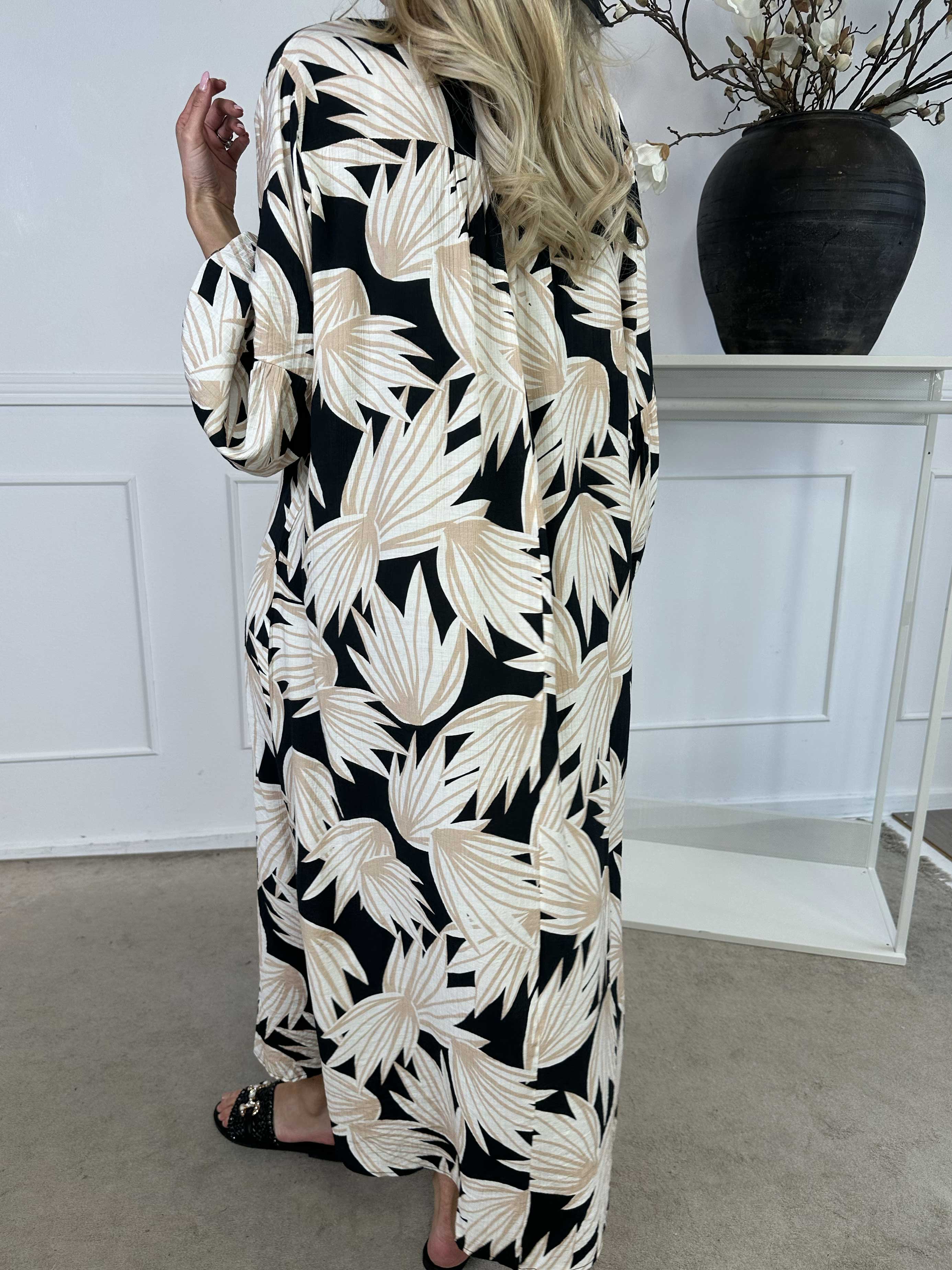 Emma - Sød lang boheme viskosekjole i løs pasform