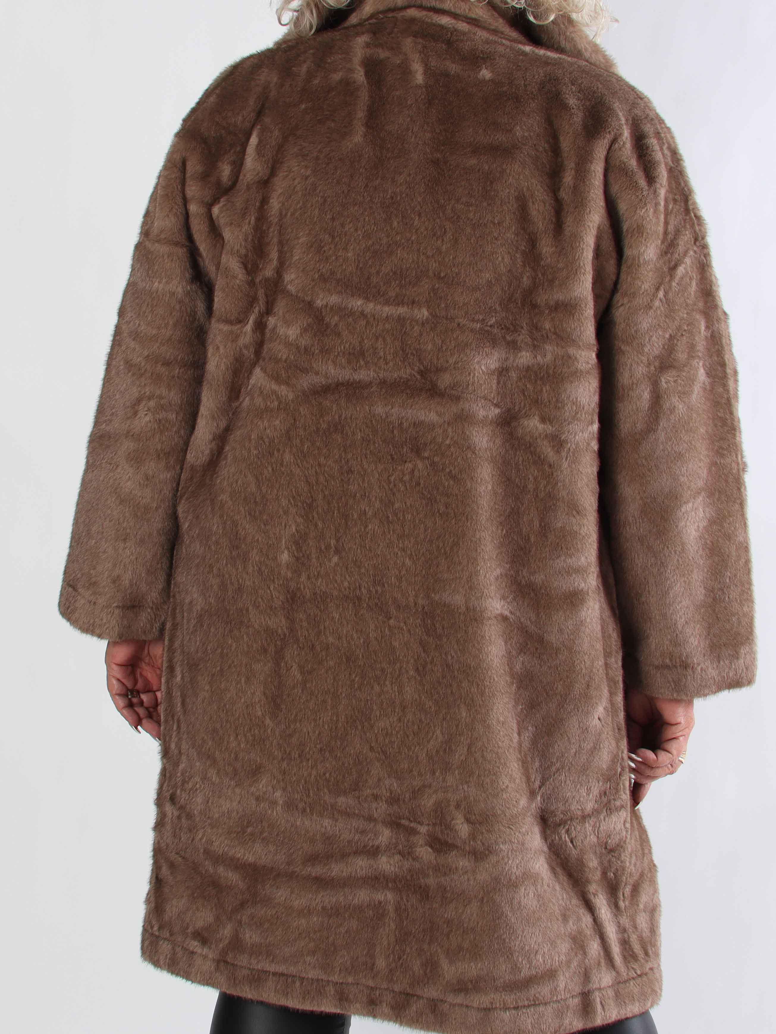 Federica - Blød faux fur frakke med krave