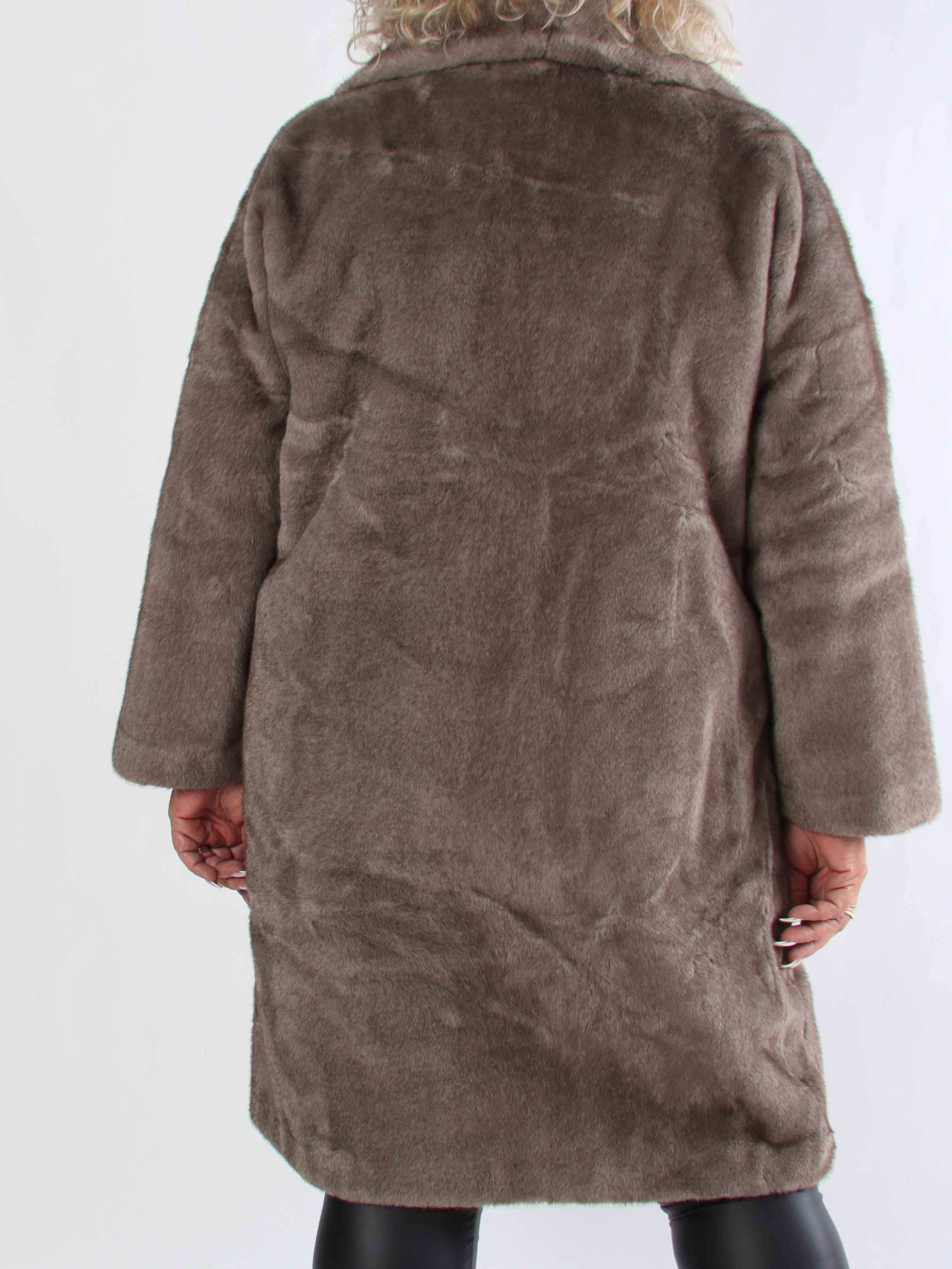 Federica - Blød faux fur frakke med krave