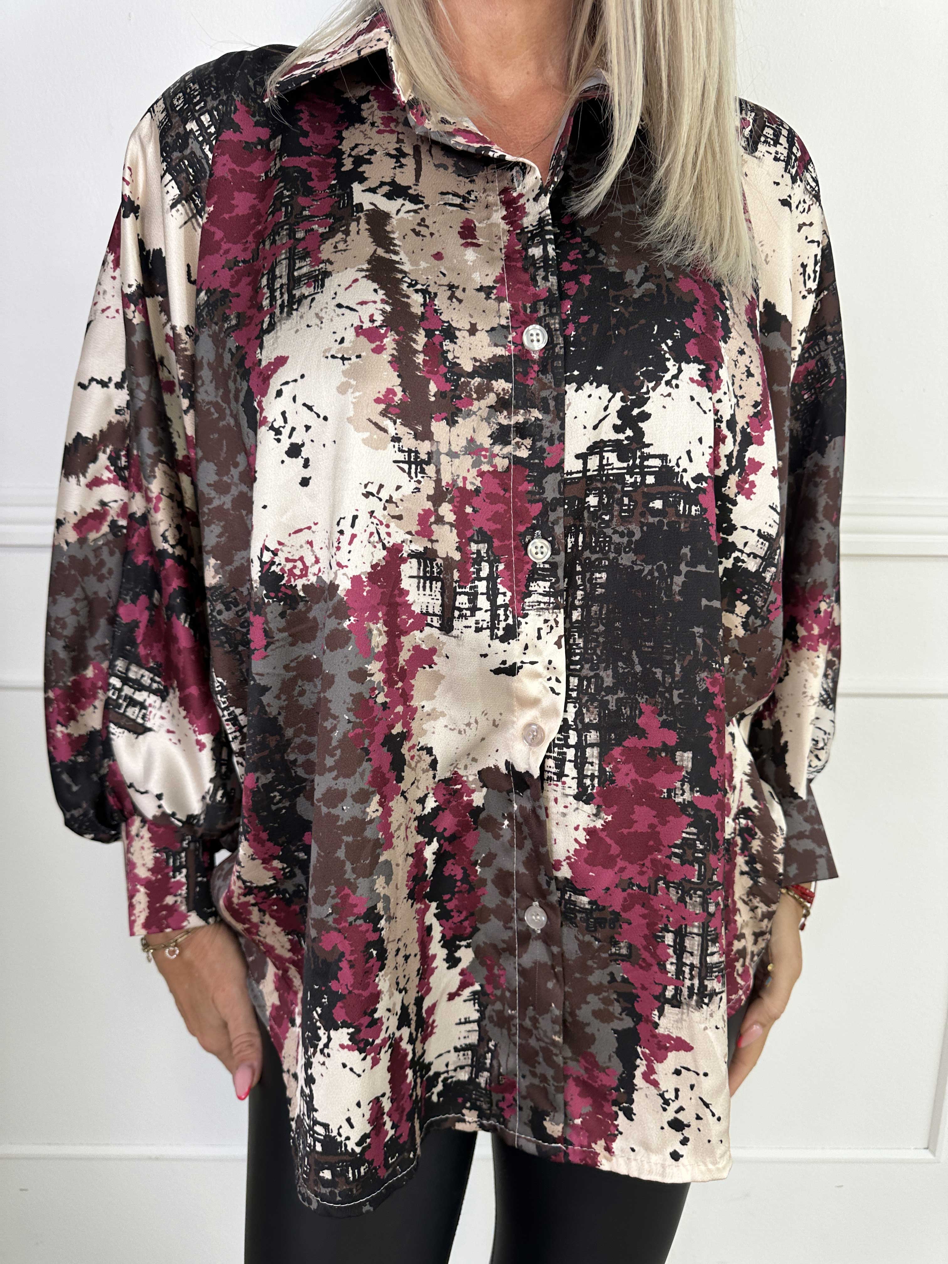 Feliciti Batik - Flerfarvet skjorte med flagermusærmer