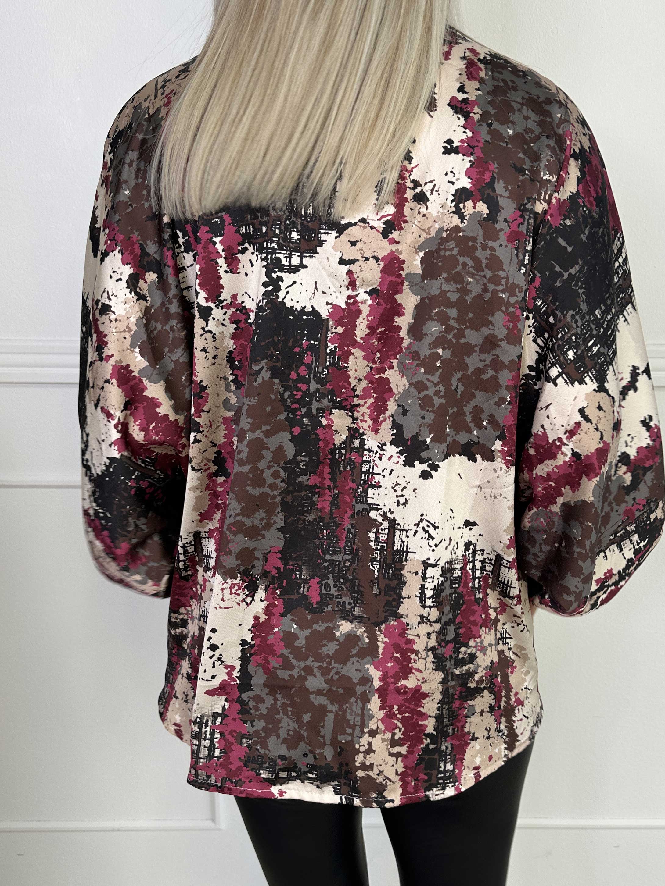 Feliciti Batik - Flerfarvet skjorte med flagermusærmer