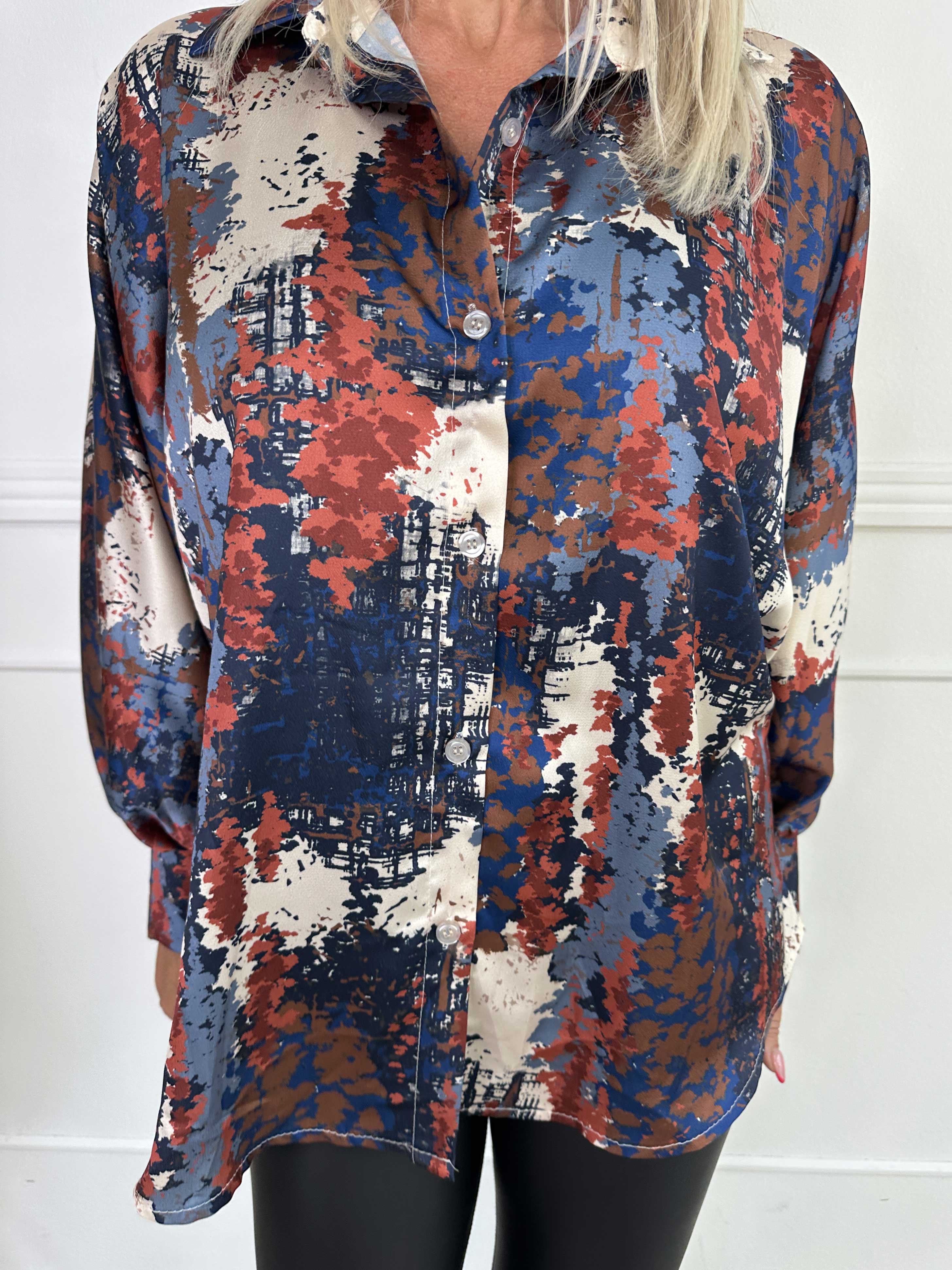 Feliciti Batik - Flerfarvet skjorte med flagermusærmer