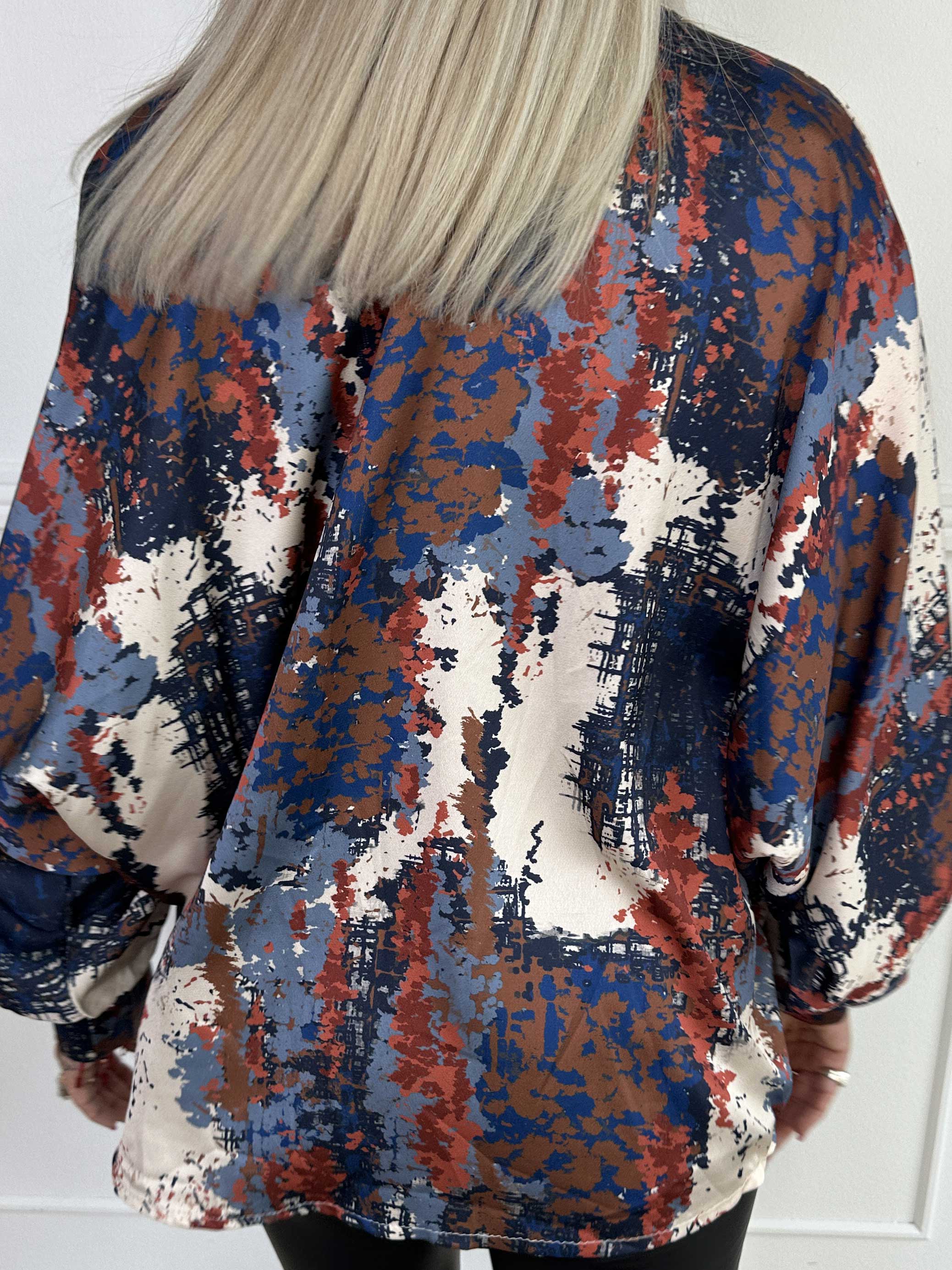 Feliciti Batik - Flerfarvet skjorte med flagermusærmer