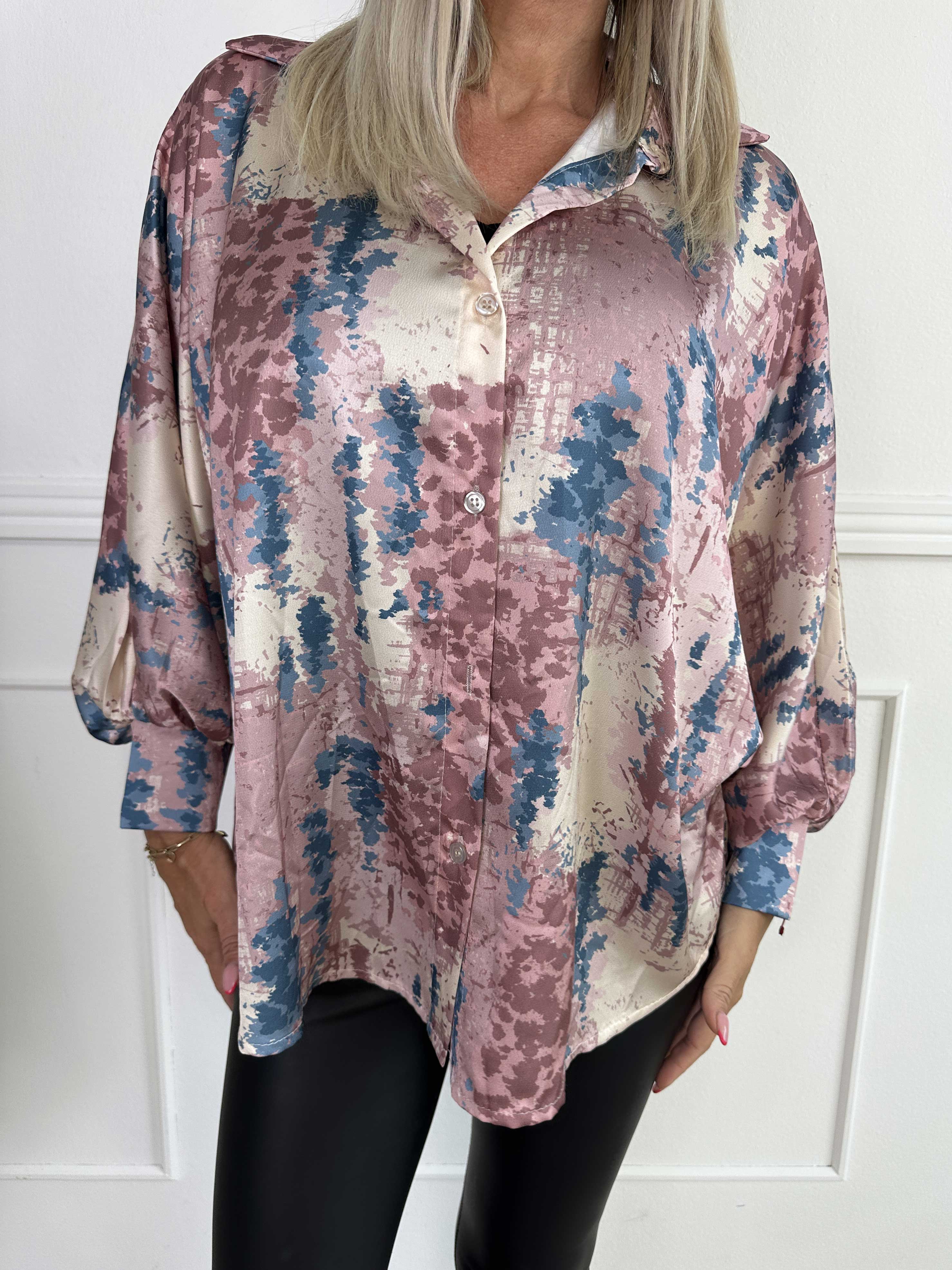 Feliciti Batik - Flerfarvet skjorte med flagermusærmer