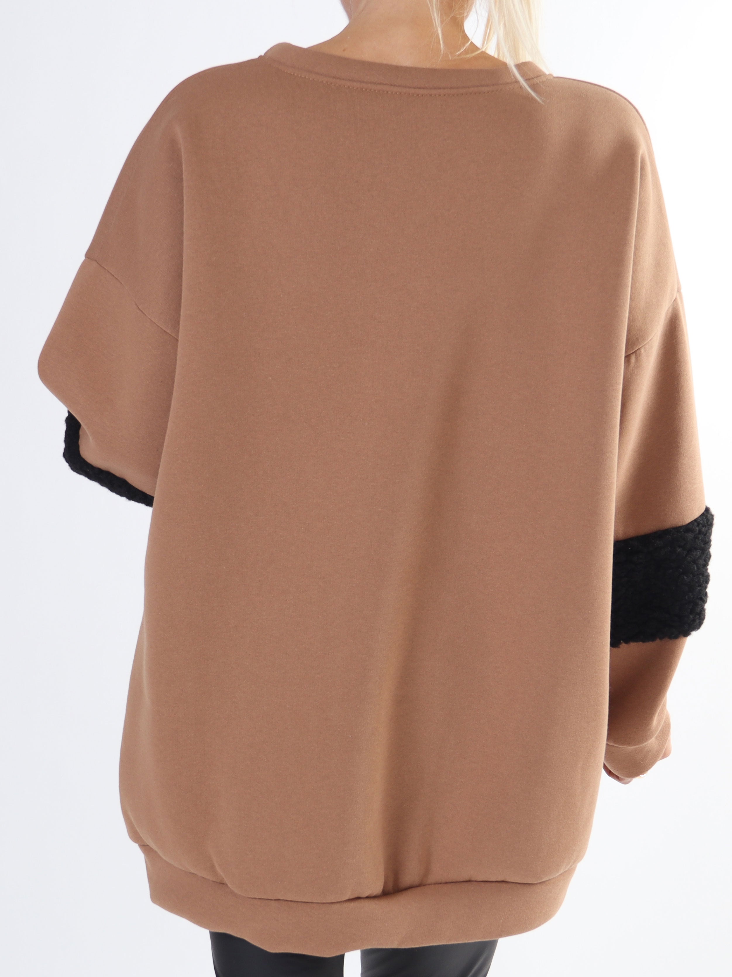 Fenya - Plus size sweatshirt detaljeret med blødt plys