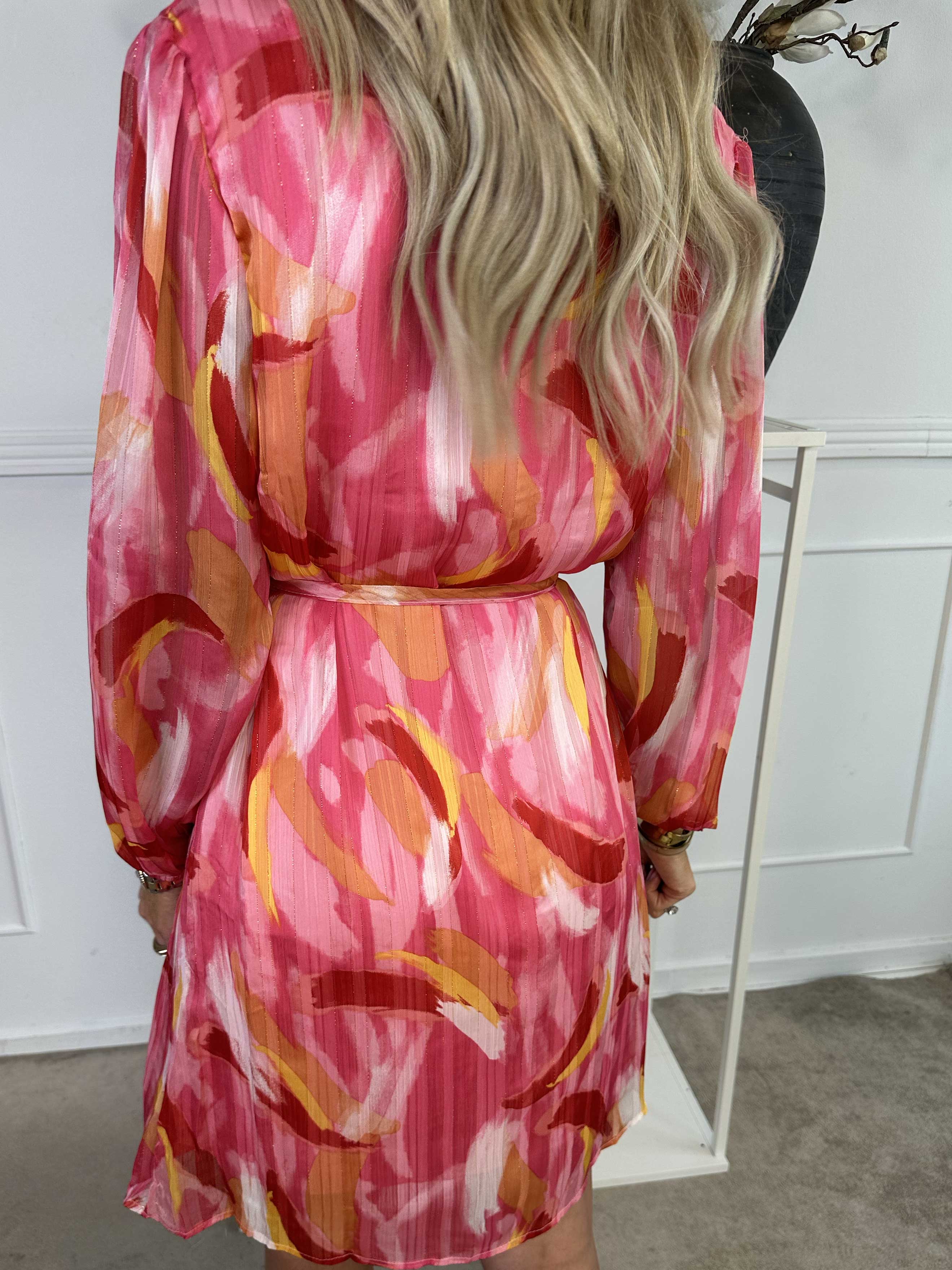 Filipa - Mønstret tunikakjole med glimmertråde