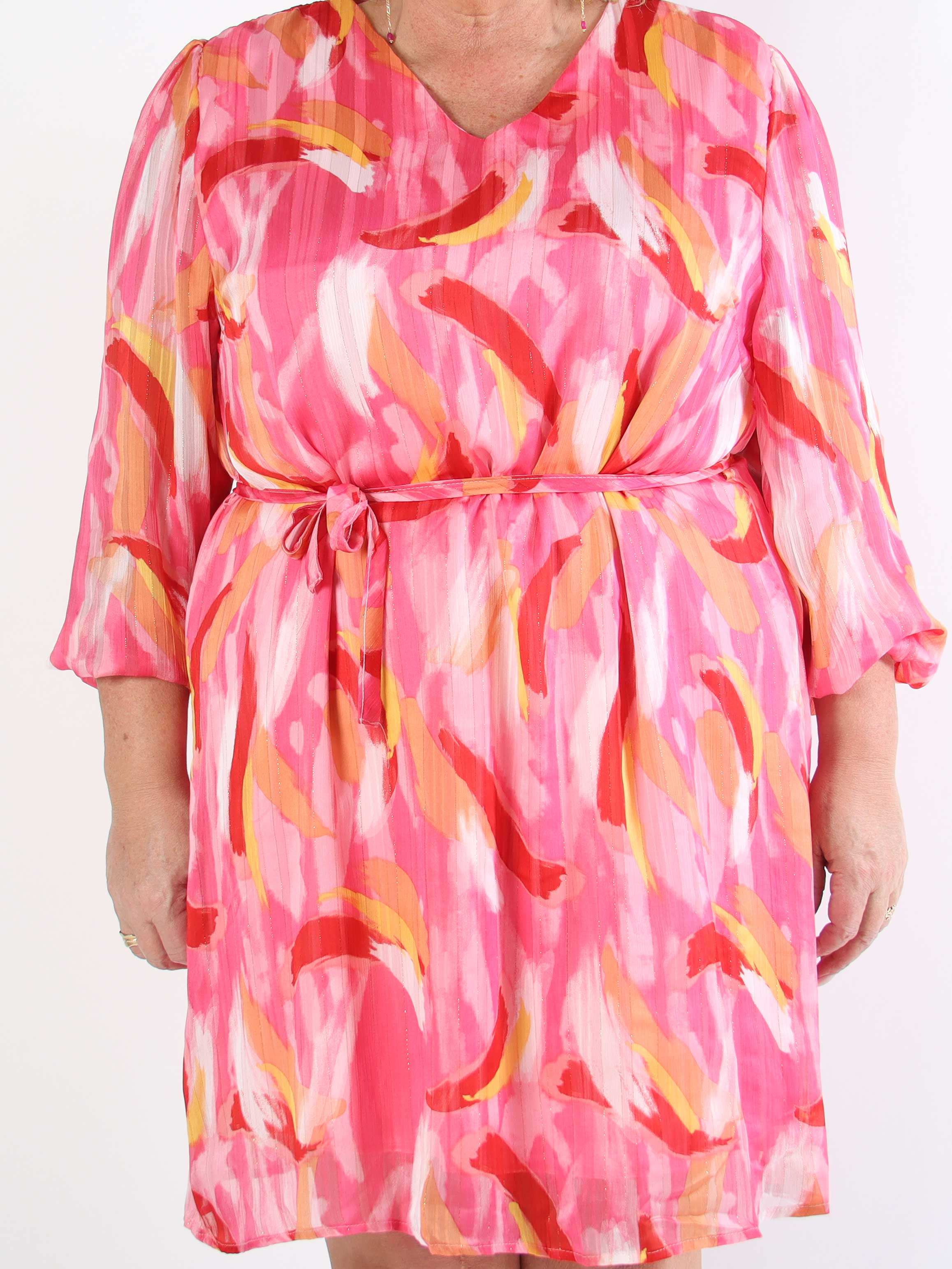 Filipa - Mønstret tunikakjole med glimmertråde