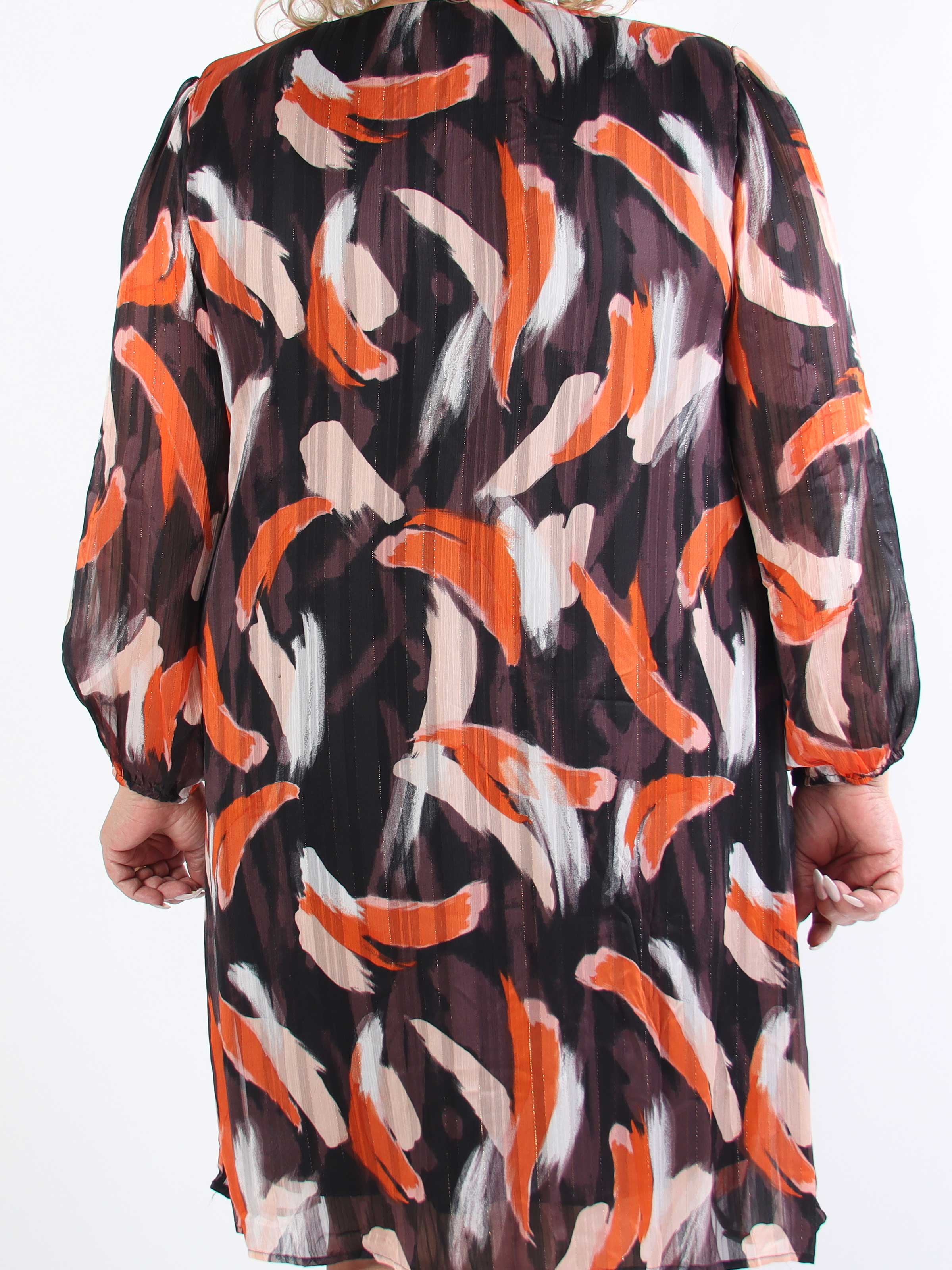 Filipa - Mønstret tunikakjole med glimmertråde