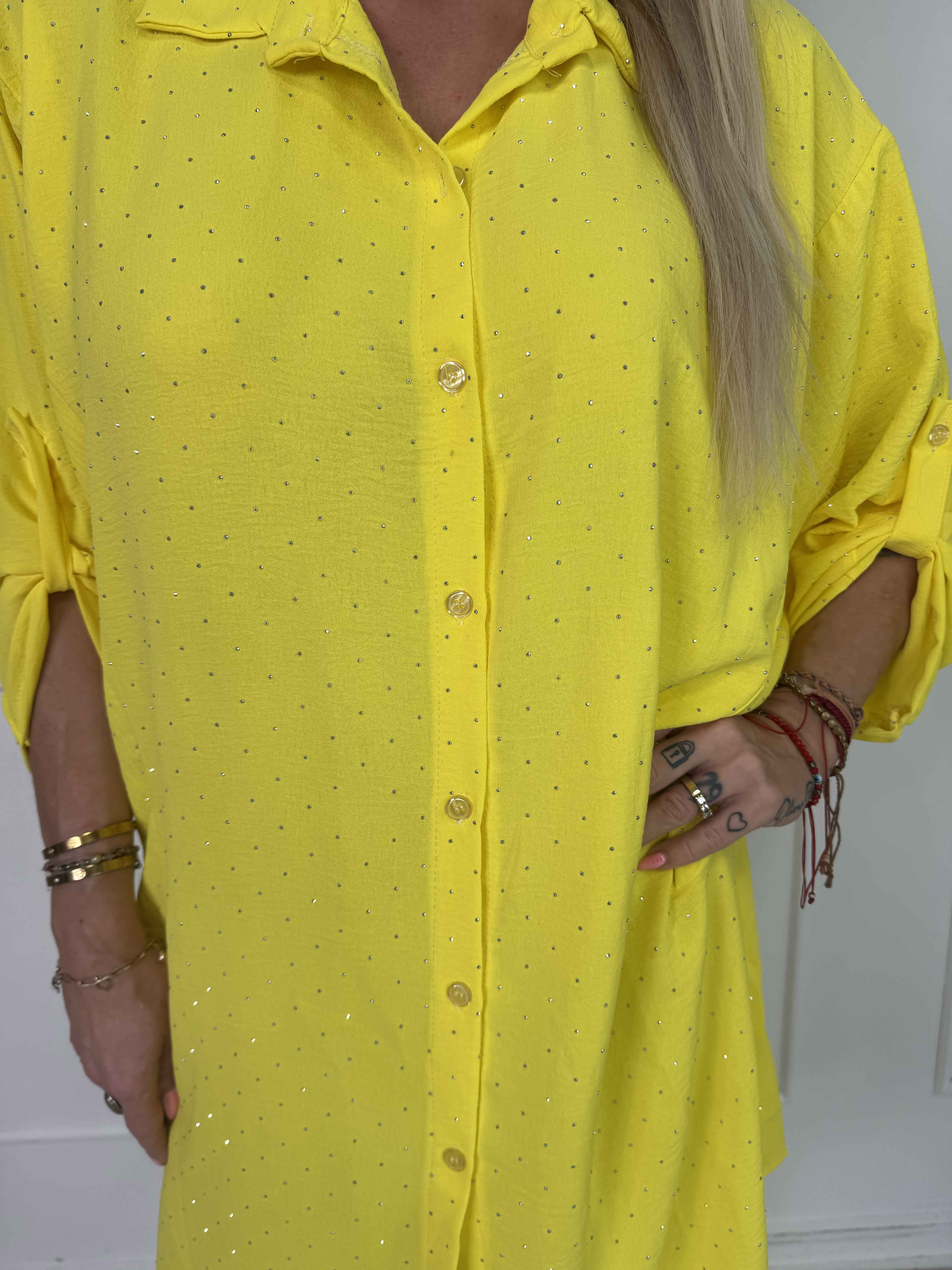 Franci - Skjortekjole i viskose med similisten