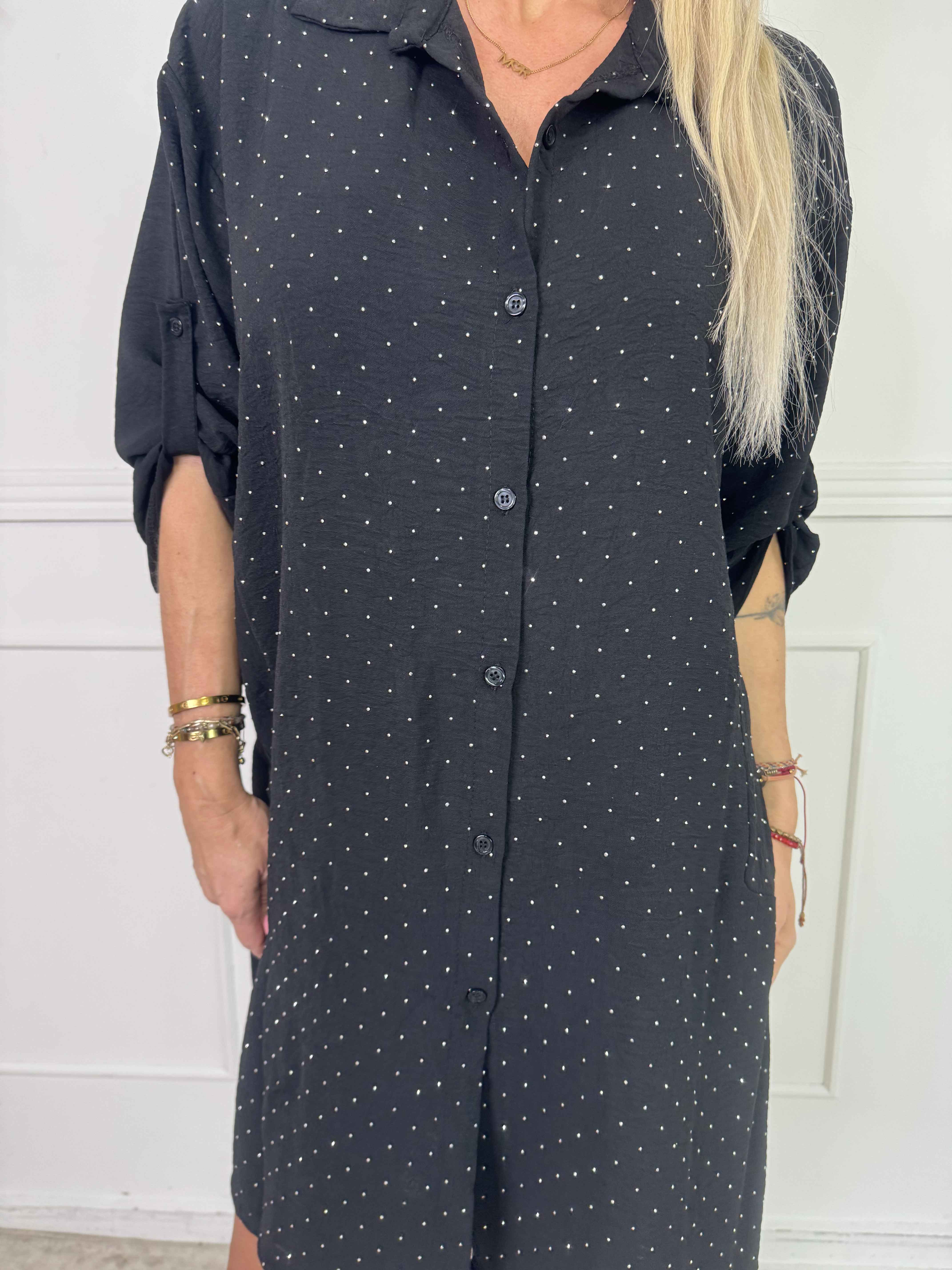 Franci - Skjortekjole i viskose med similisten