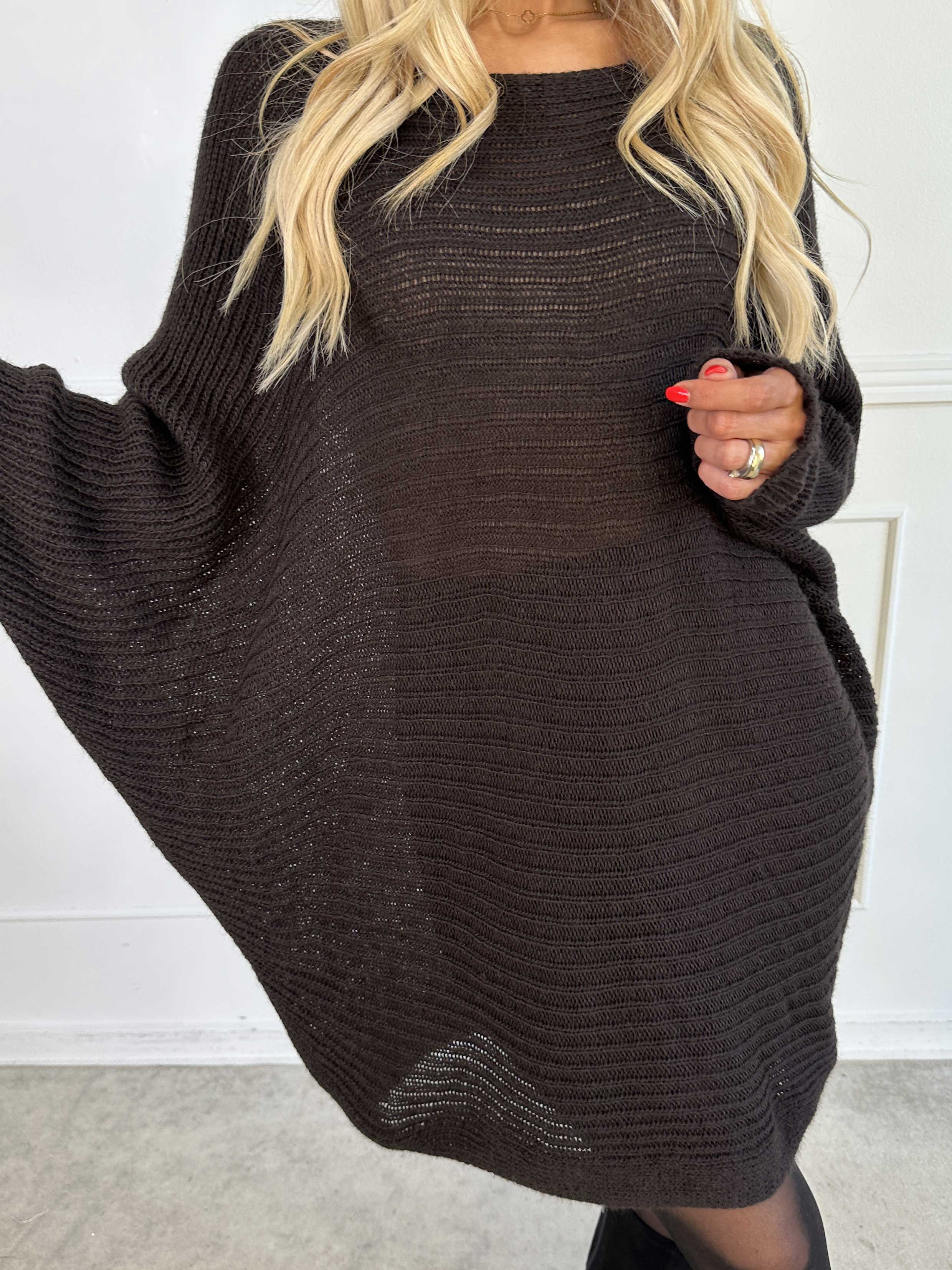 Gabbi - Oversized strik med flagermusærmer