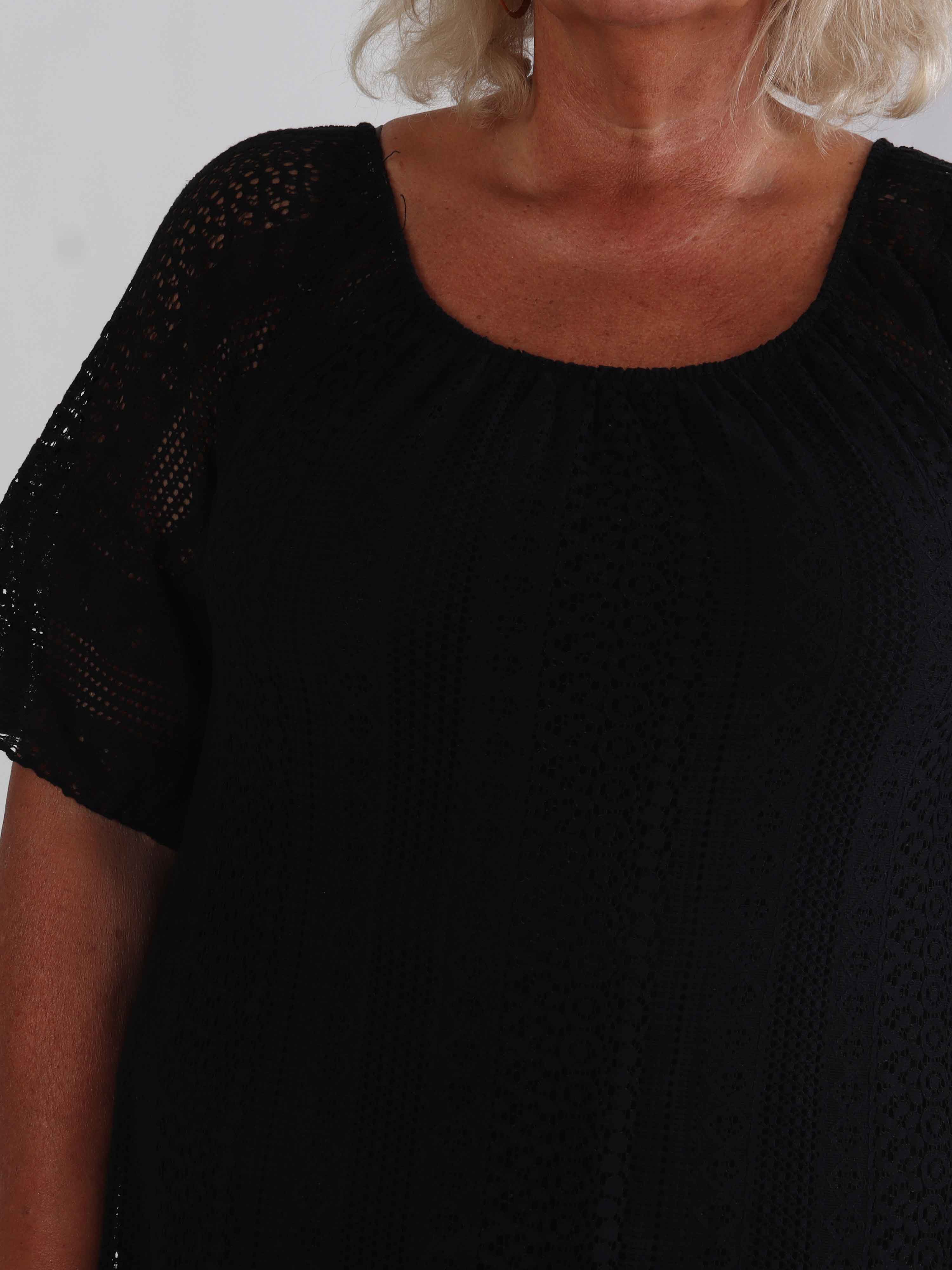 Galateia Sleeves - Plus size kjole i blød blonde i bomuld