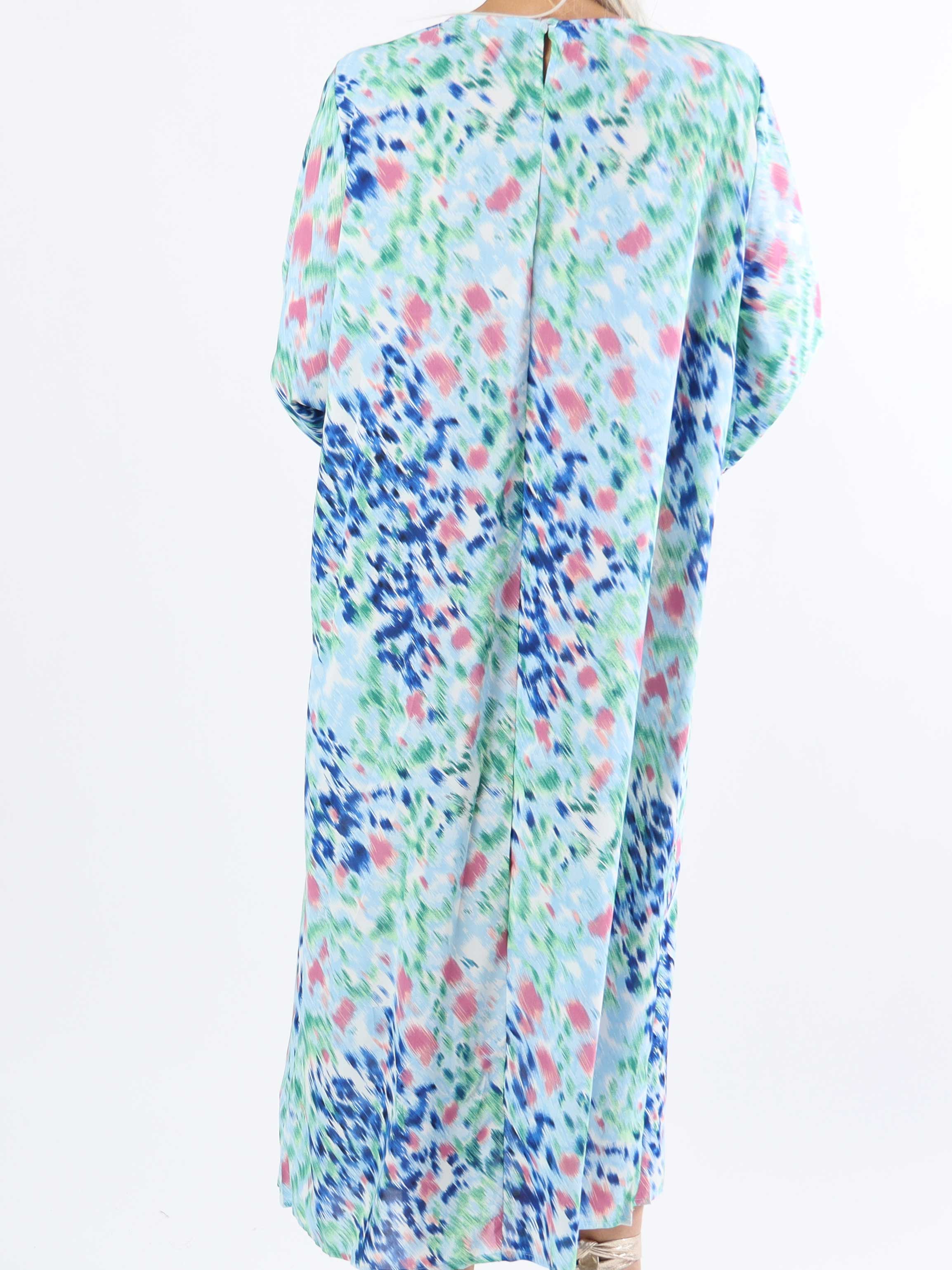 Gigi - Flerfarvet plussize mønstret tunikakjole