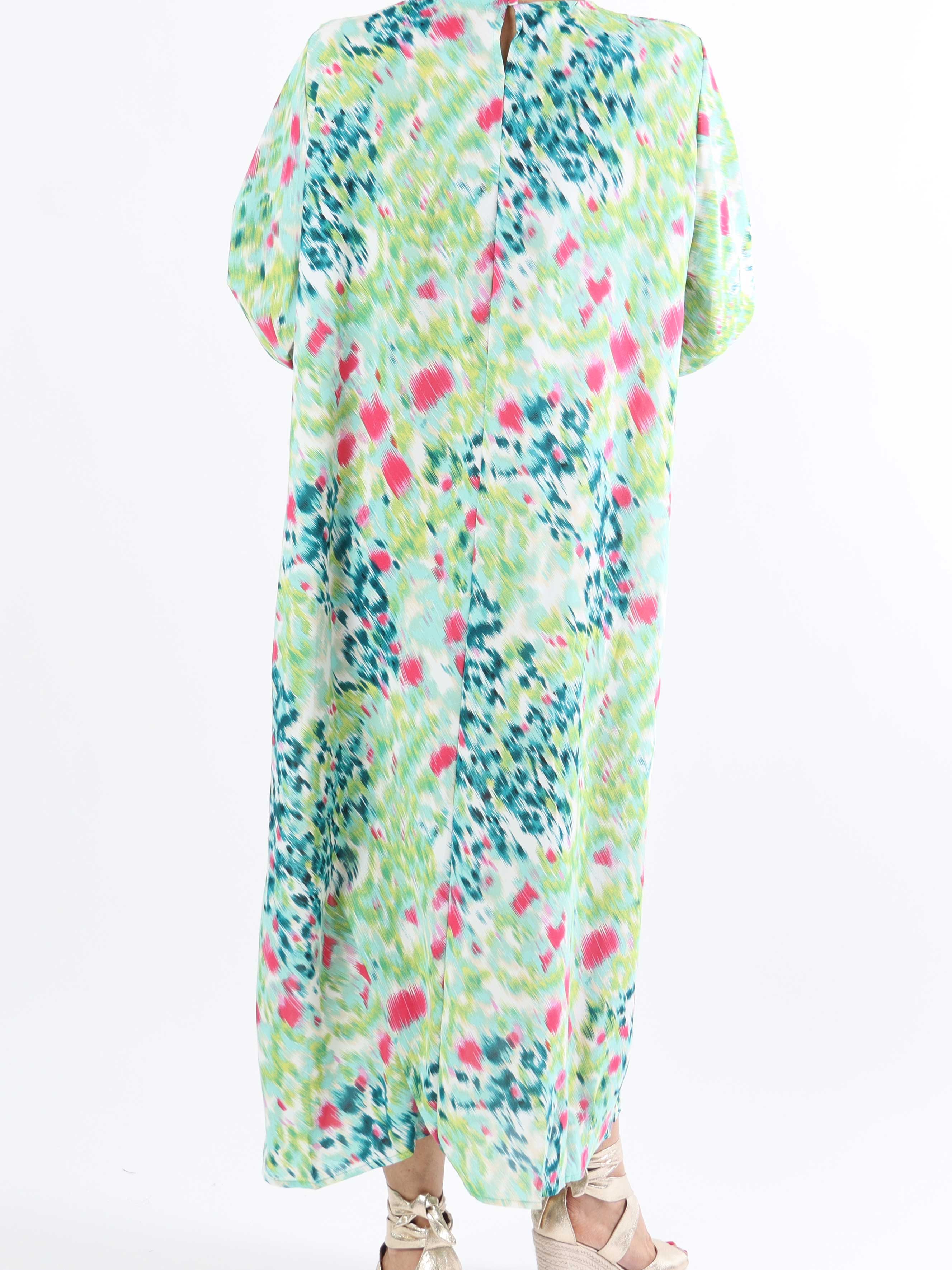 Gigi - Flerfarvet plussize mønstret tunikakjole