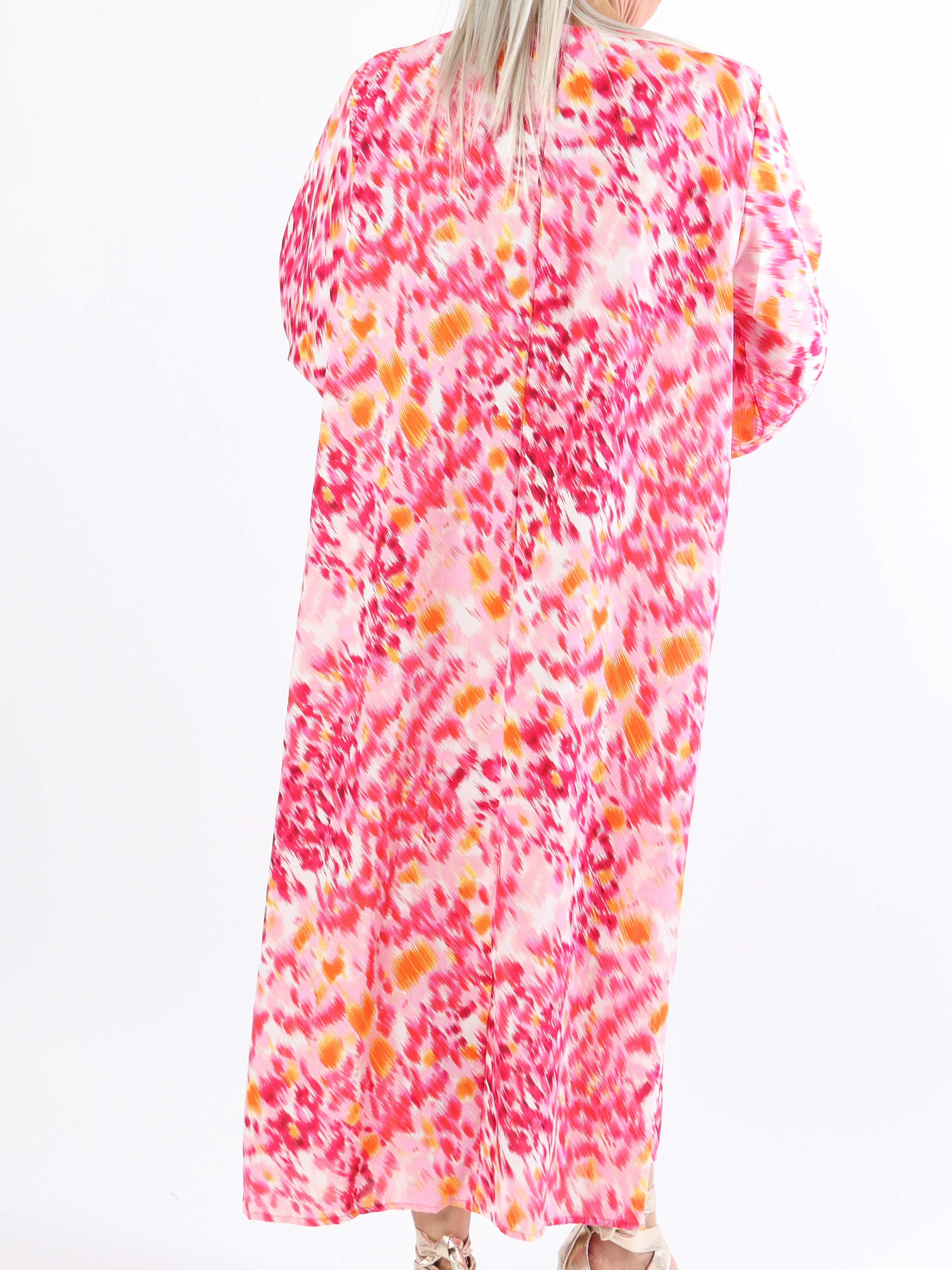 Gigi - Flerfarvet plussize mønstret tunikakjole