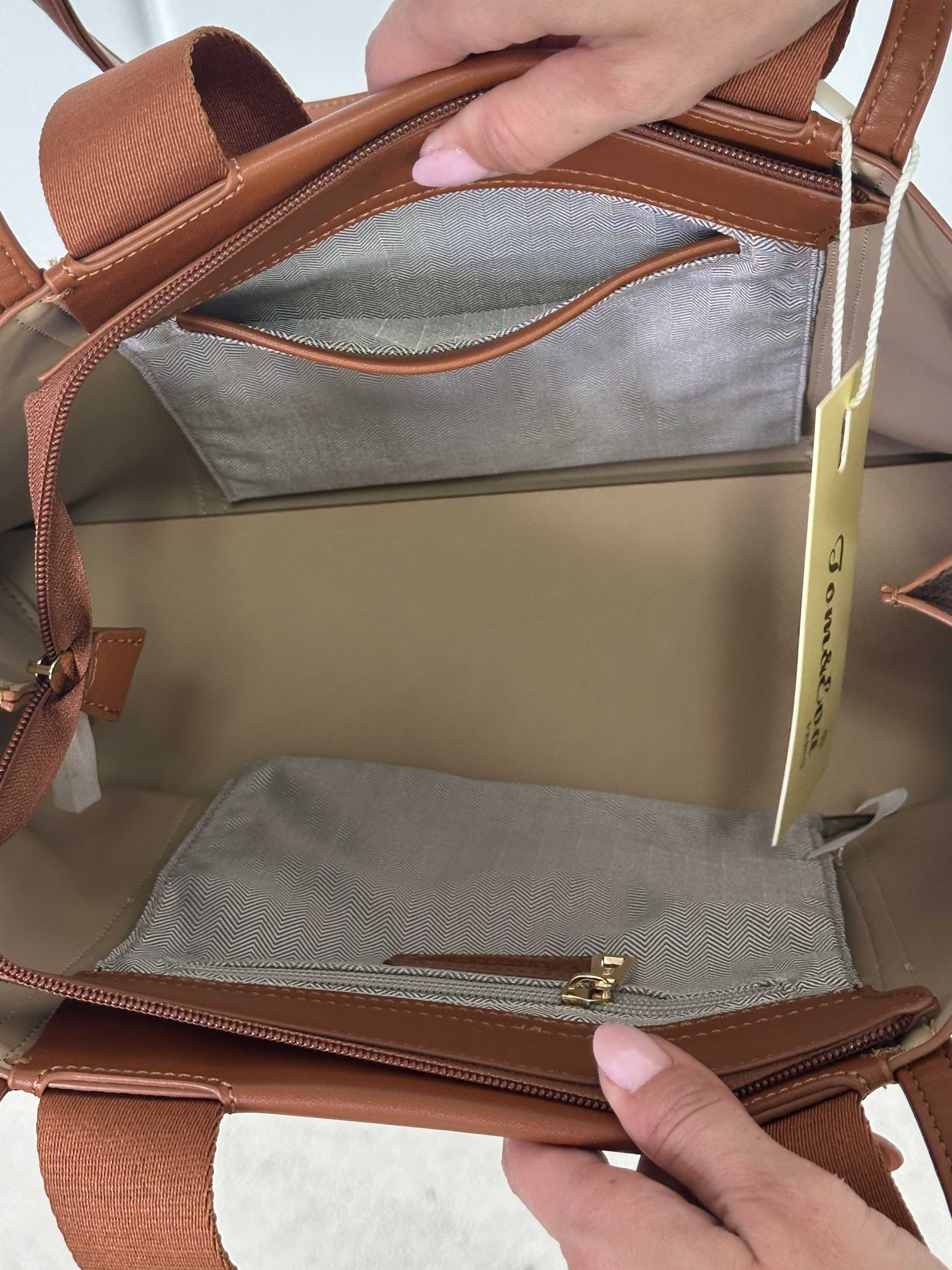 Guri - Brun mønstret shopper bag