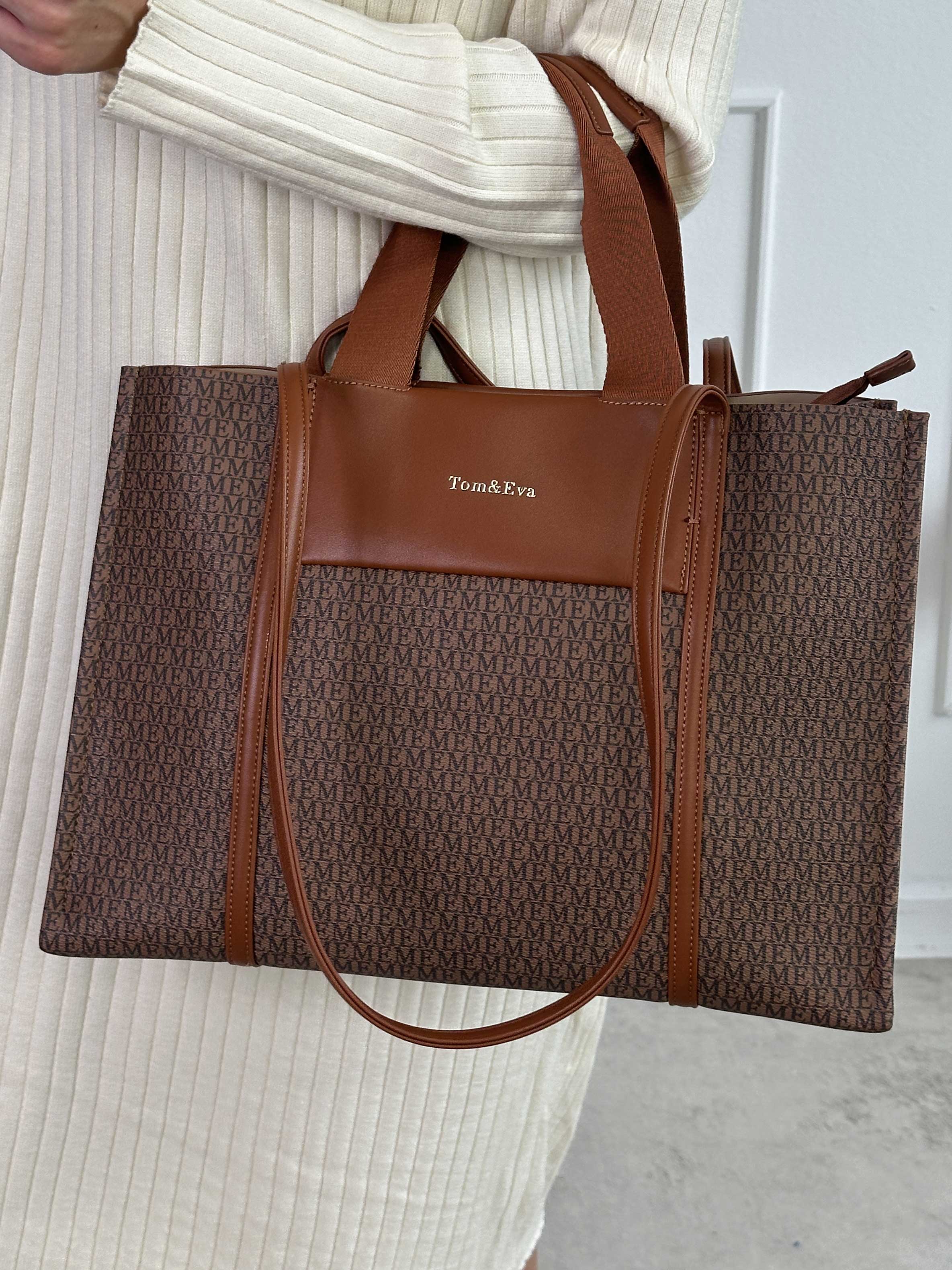 Guri - Brun mønstret shopper bag