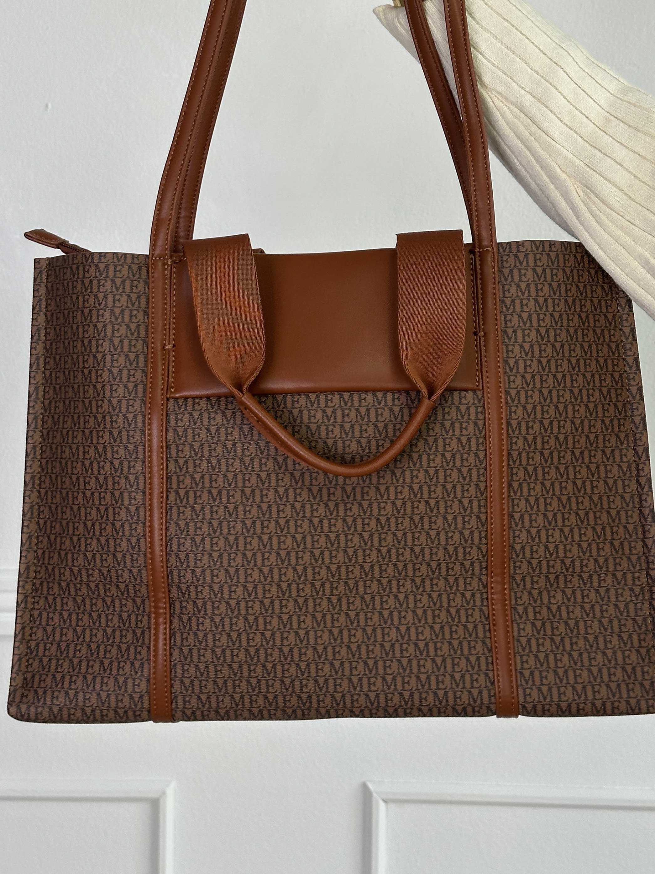 Guri - Brun mønstret shopper bag