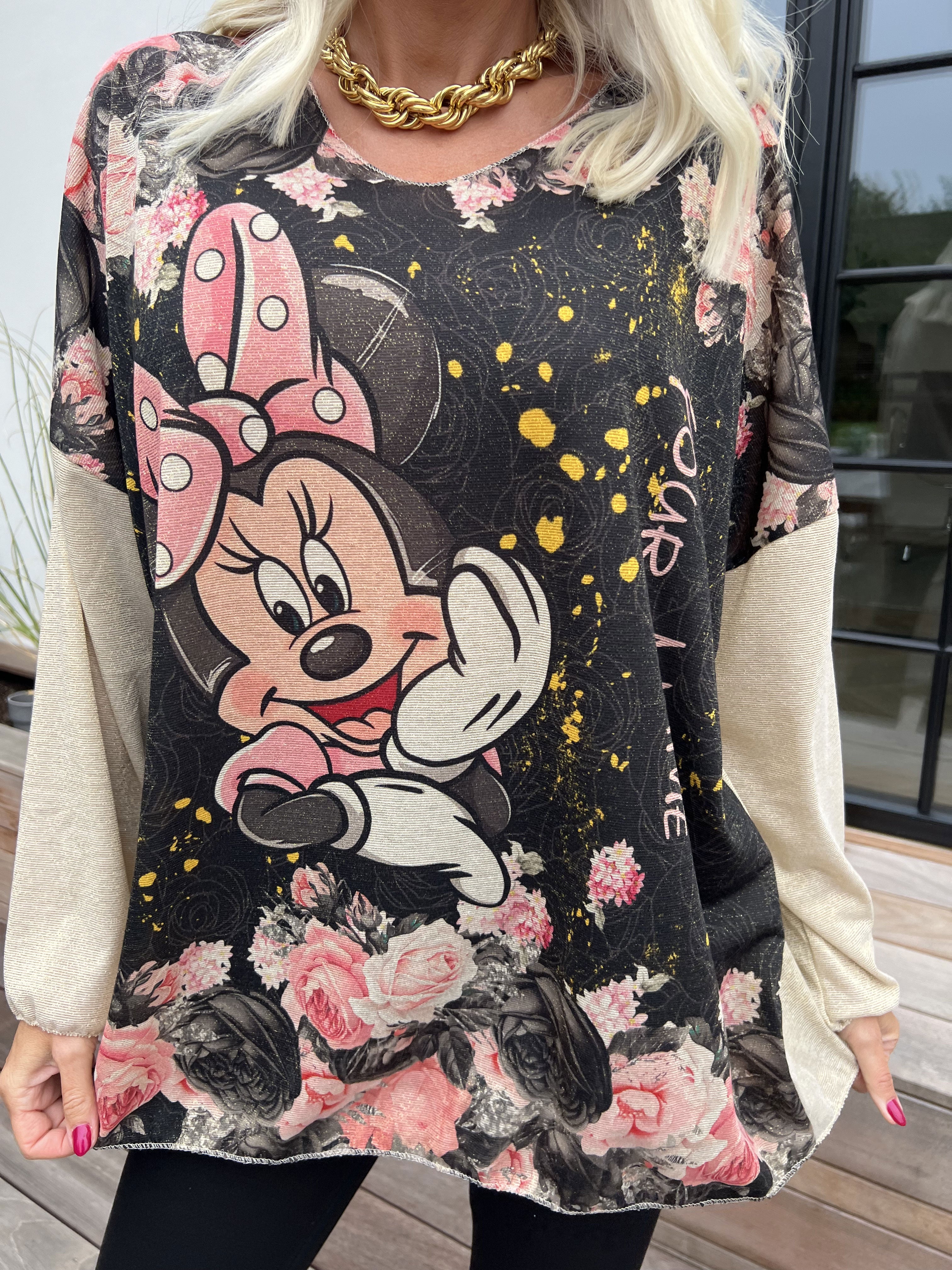 Hecate - Bluse med søde motiver og glimmertråde