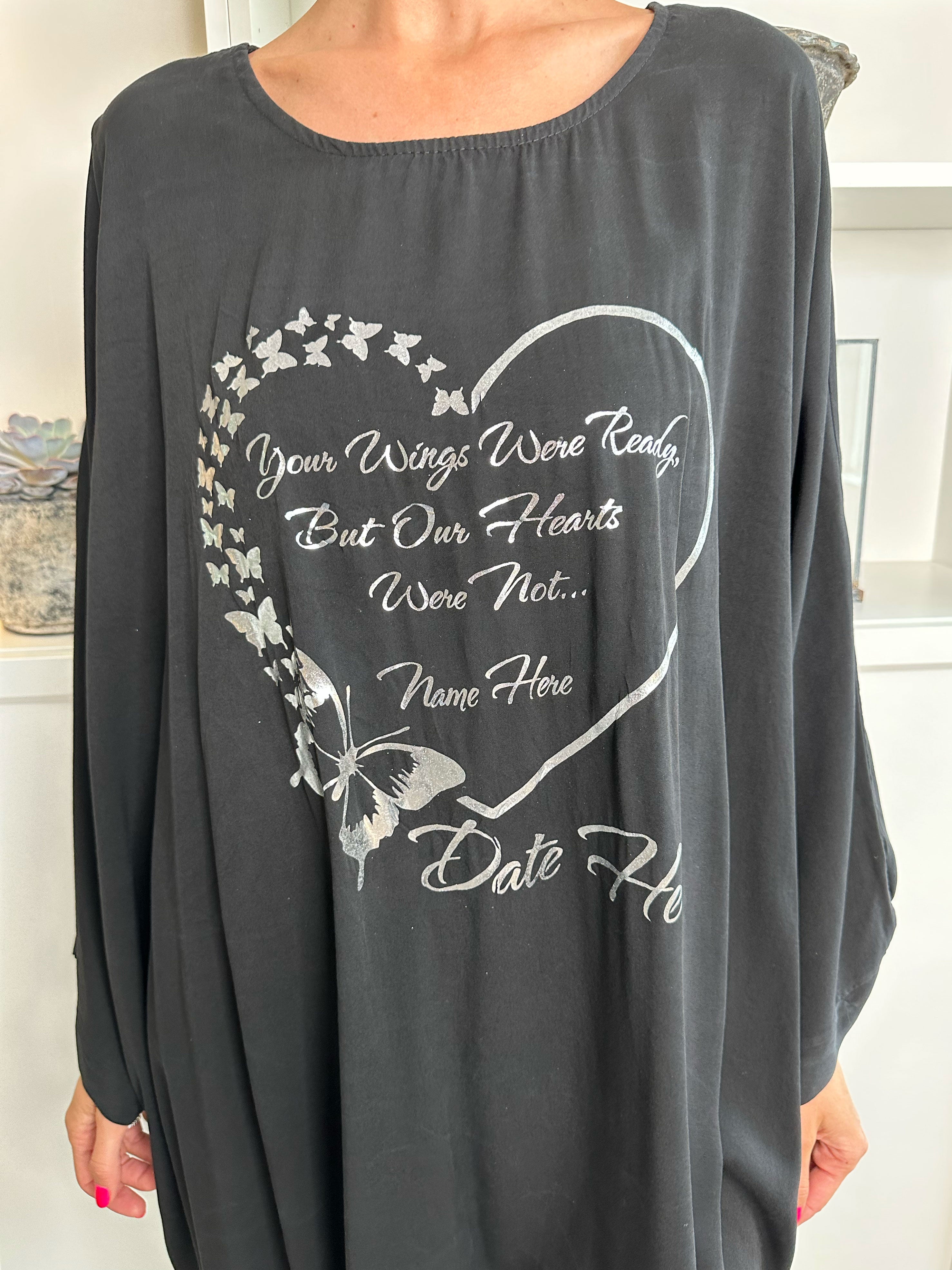 Hope Short - Cool oversize bluse med motiv foran