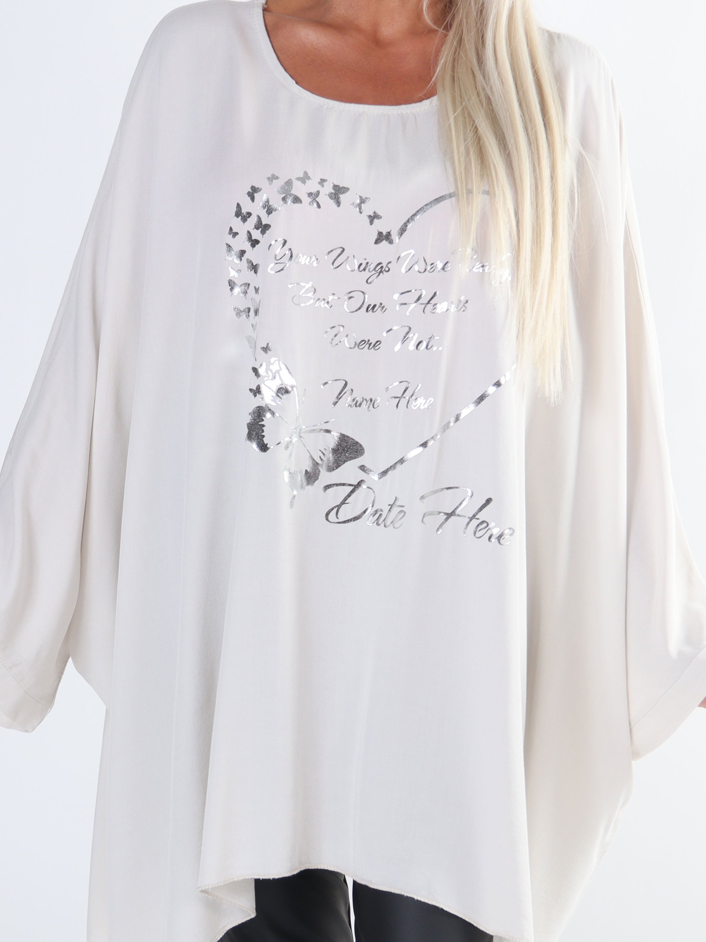 Hope Short - Cool plus size bluse med motiv foran