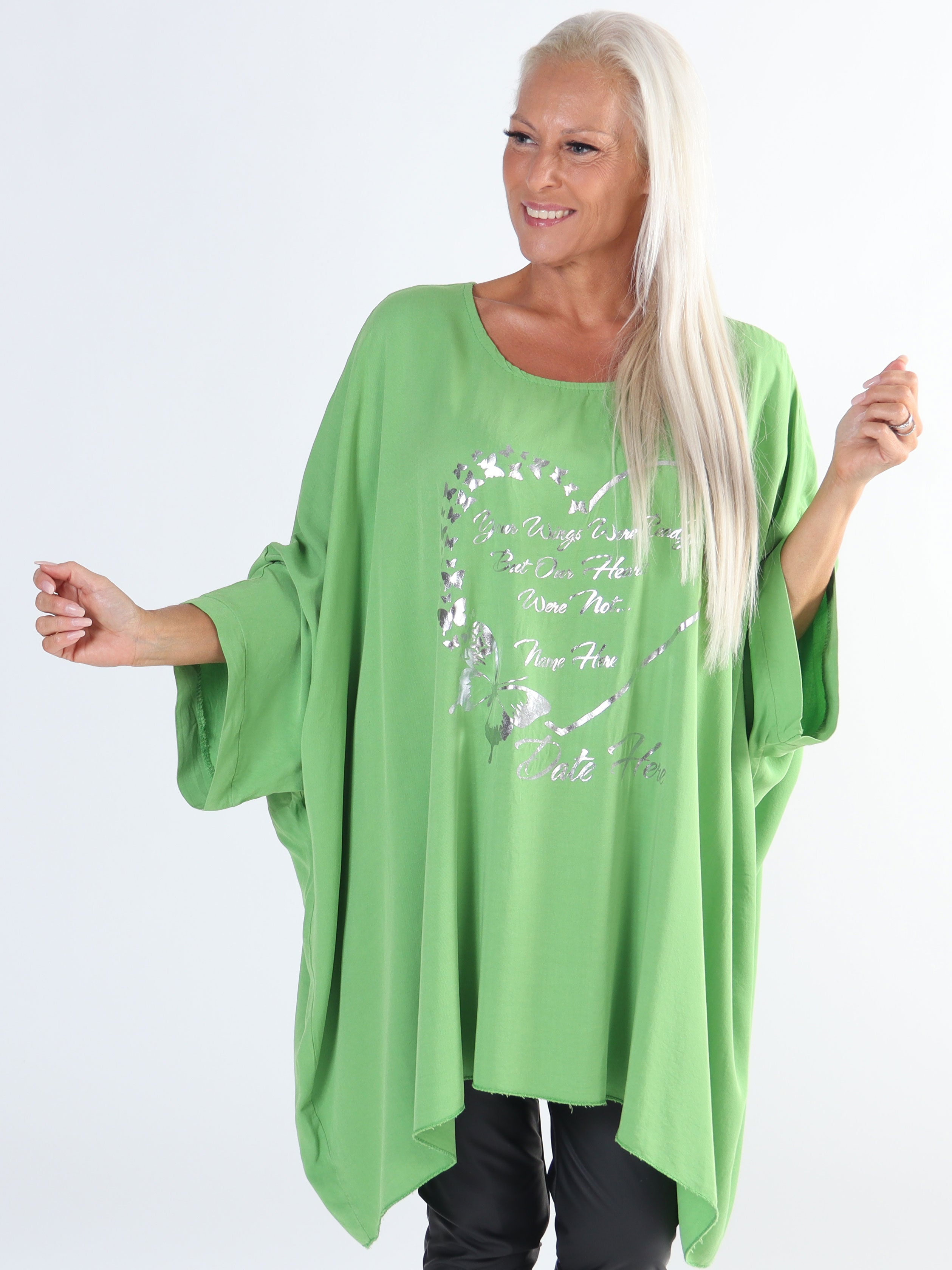 Hope Short - Cool plus size bluse med motiv foran