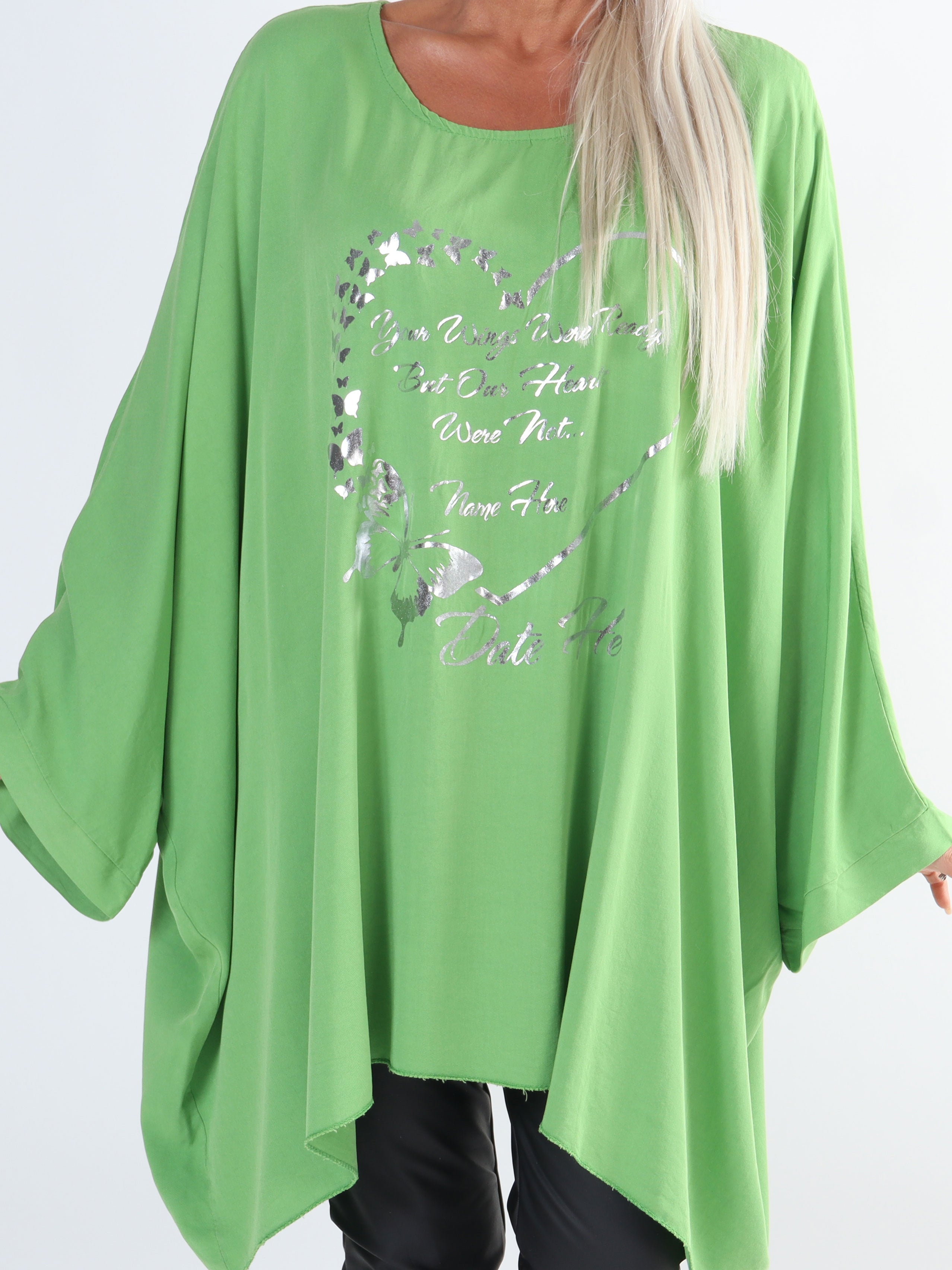 Hope Short - Cool plus size bluse med motiv foran