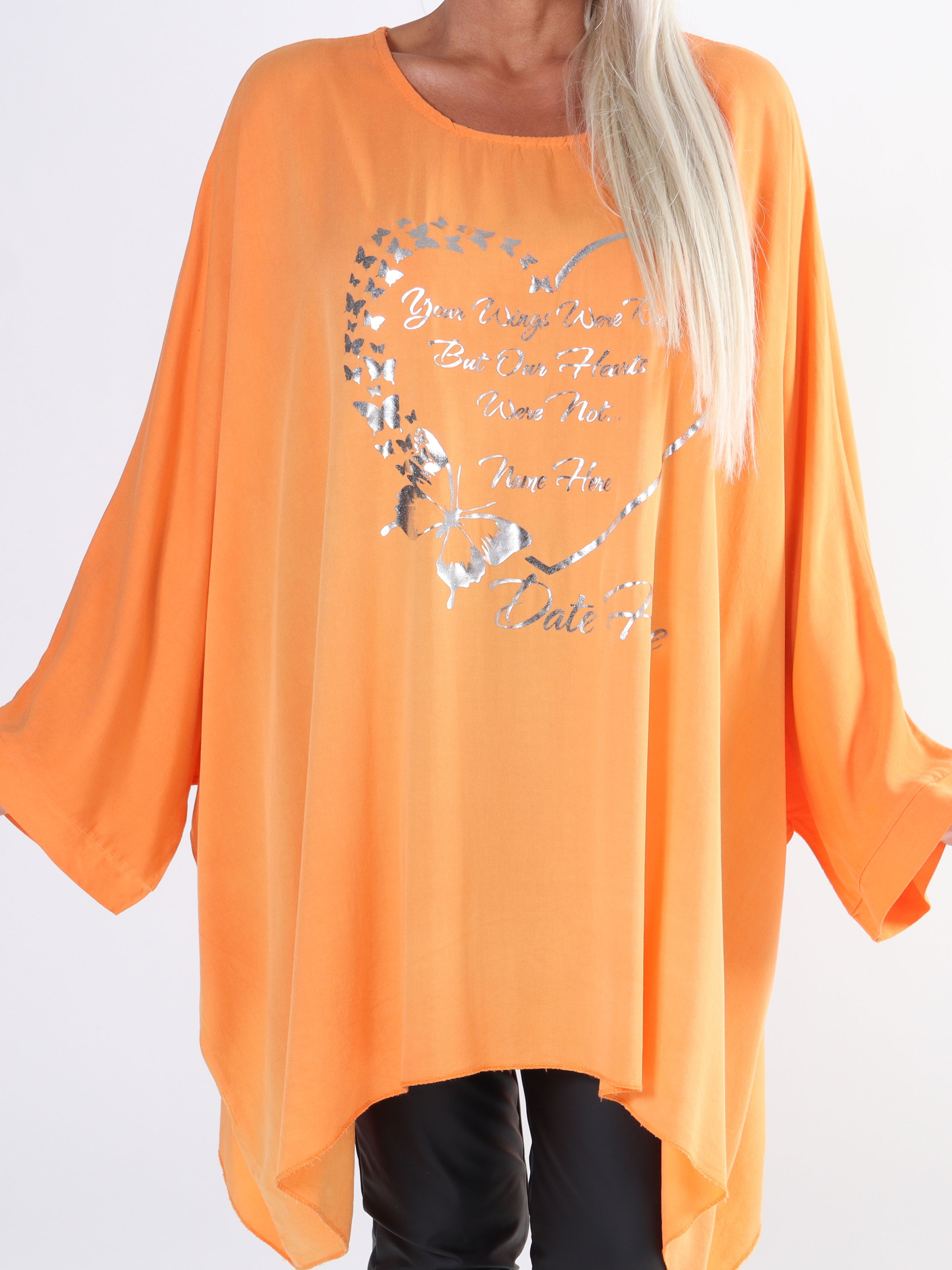 Hope Short - Cool plus size bluse med motiv foran