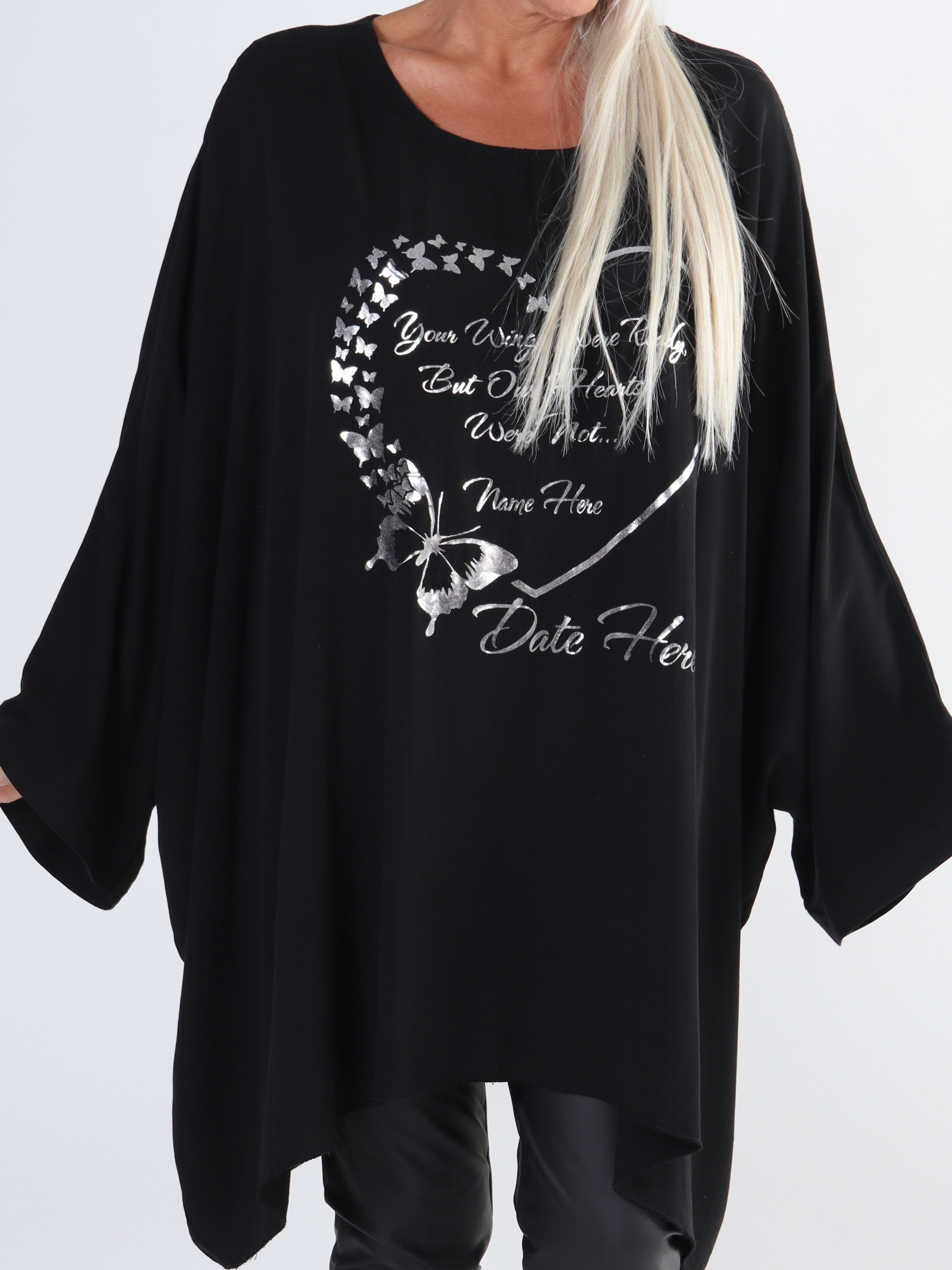 Hope Short - Cool plus size bluse med motiv foran