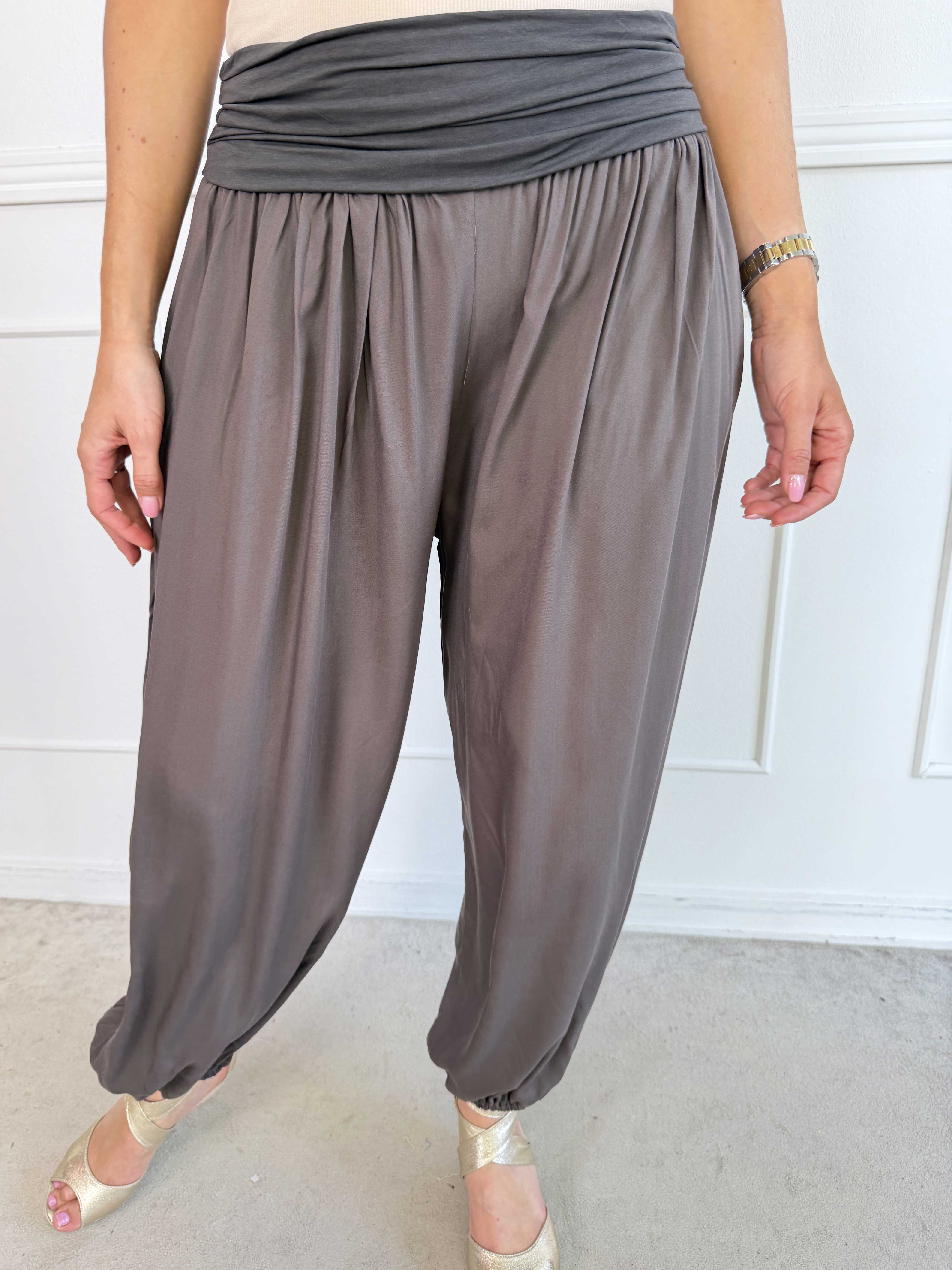 Lava - Plus size haremsbukser i viskose med elastikkant i livet