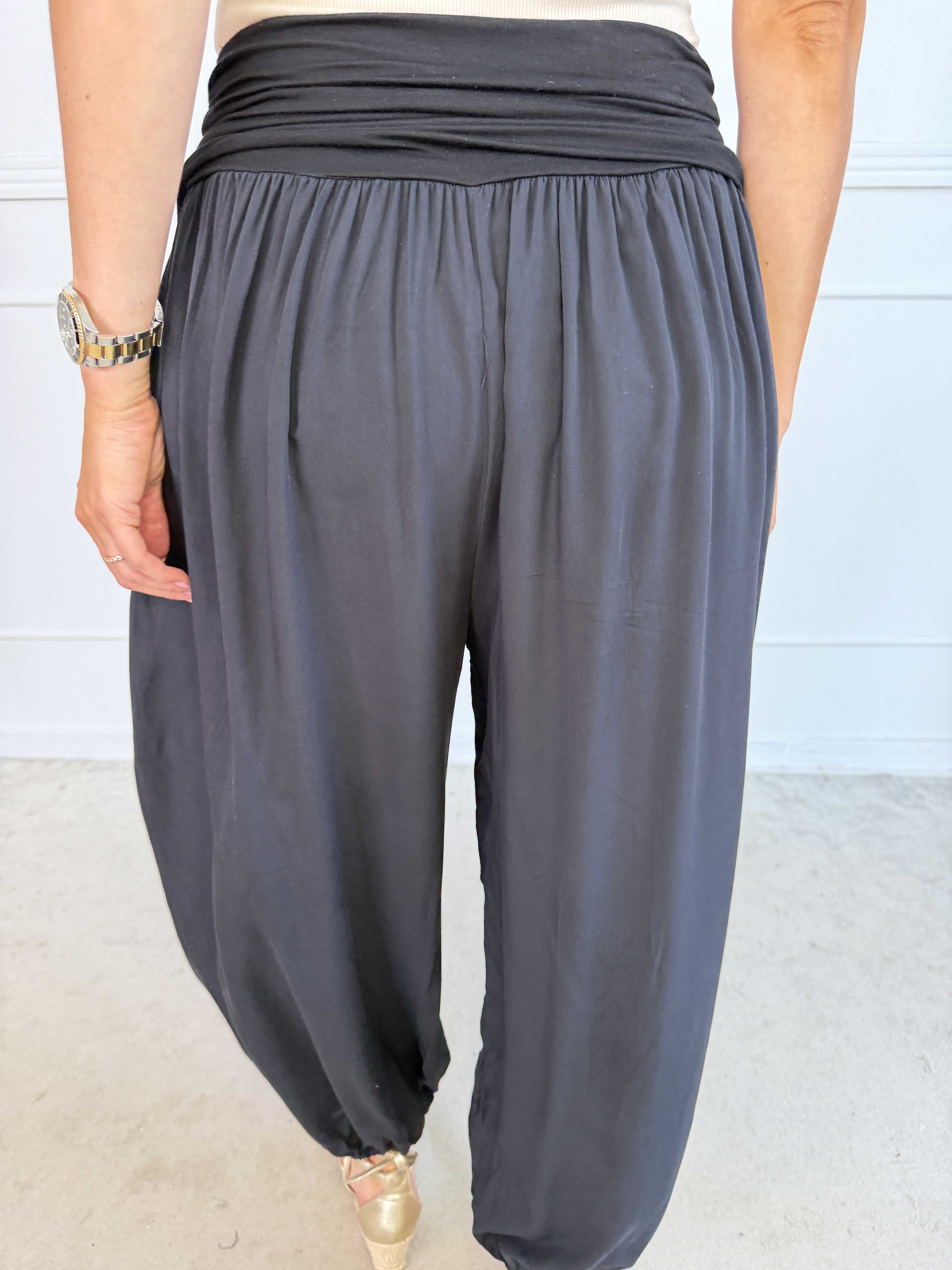 Lava - Plus size haremsbukser i viskose med elastikkant i livet