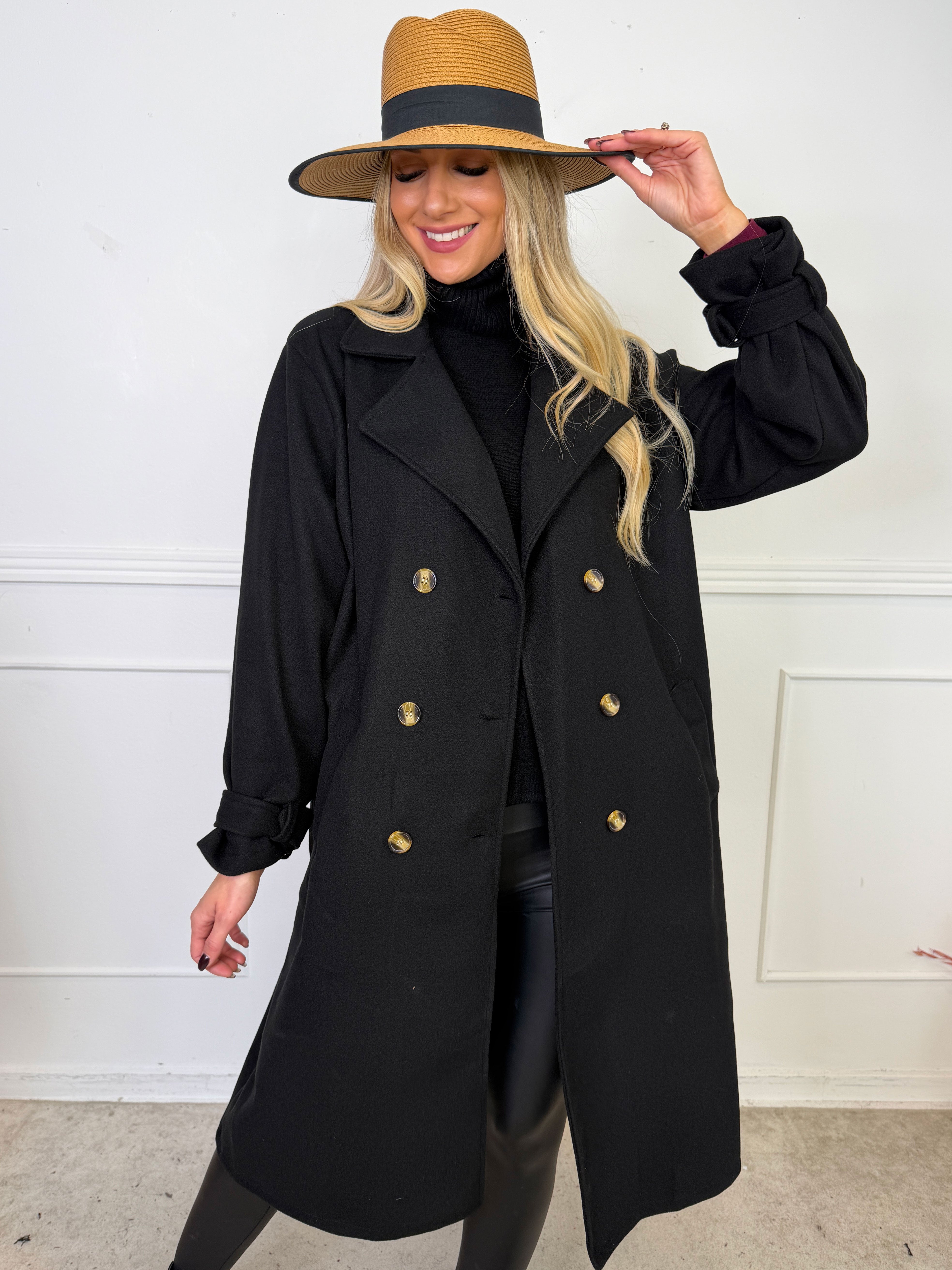 Sharpay Coat - Plus size trenchcoat med bindebånd