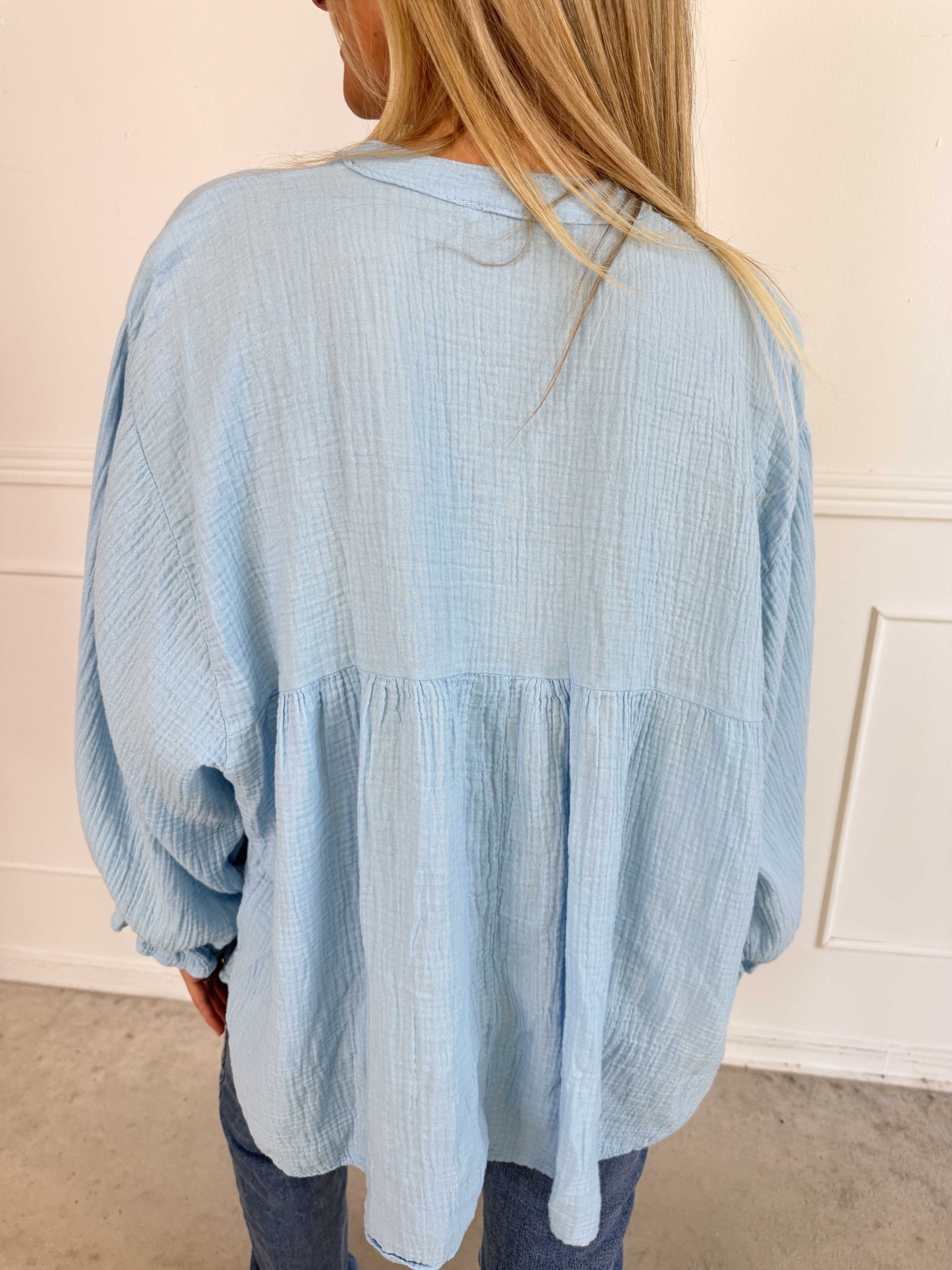Diva Plain - Plus size tunikaskjorte i blødt musselin-stof