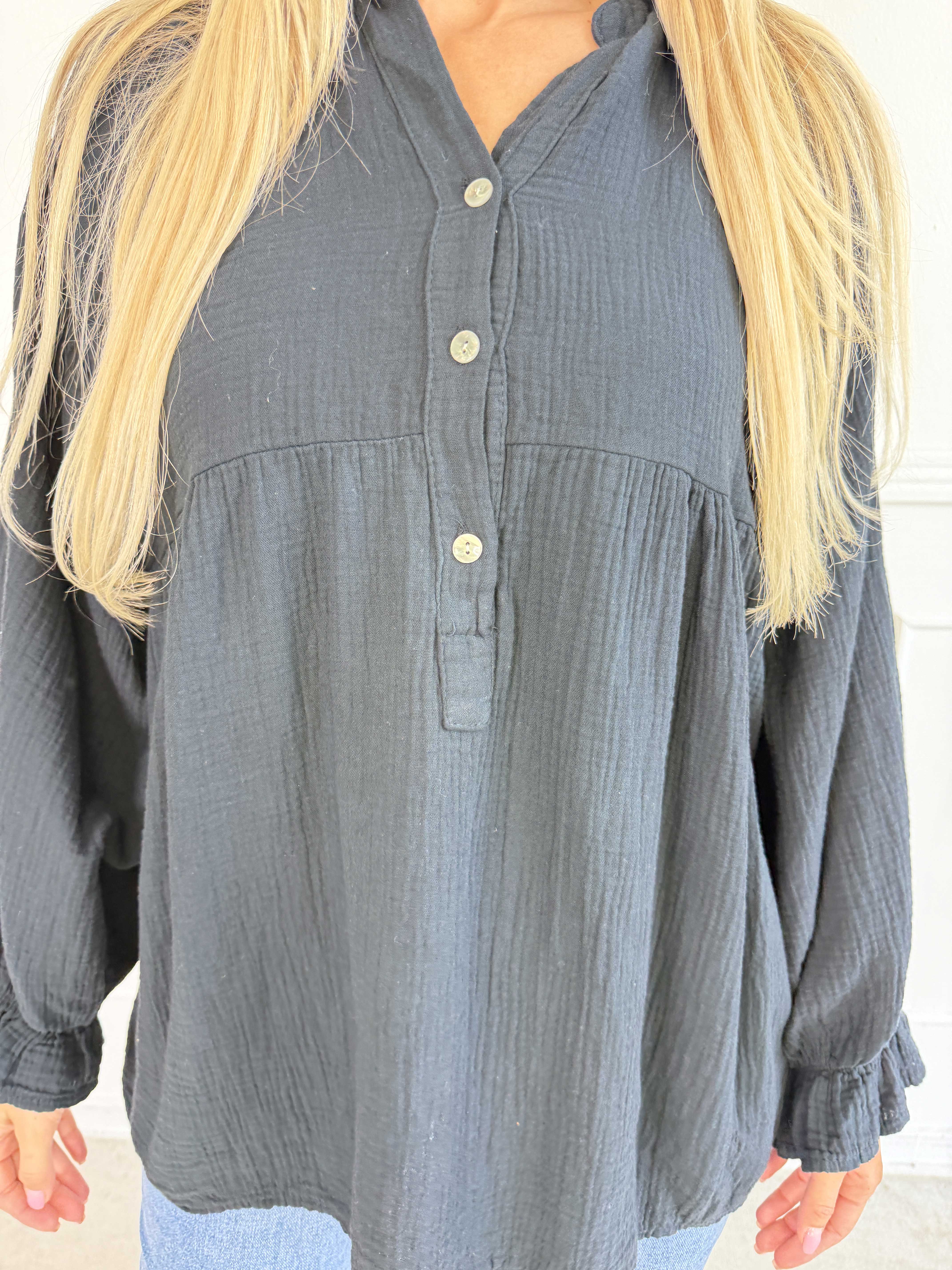 Diva Plain - Plus size tunikaskjorte i blødt musselin-stof