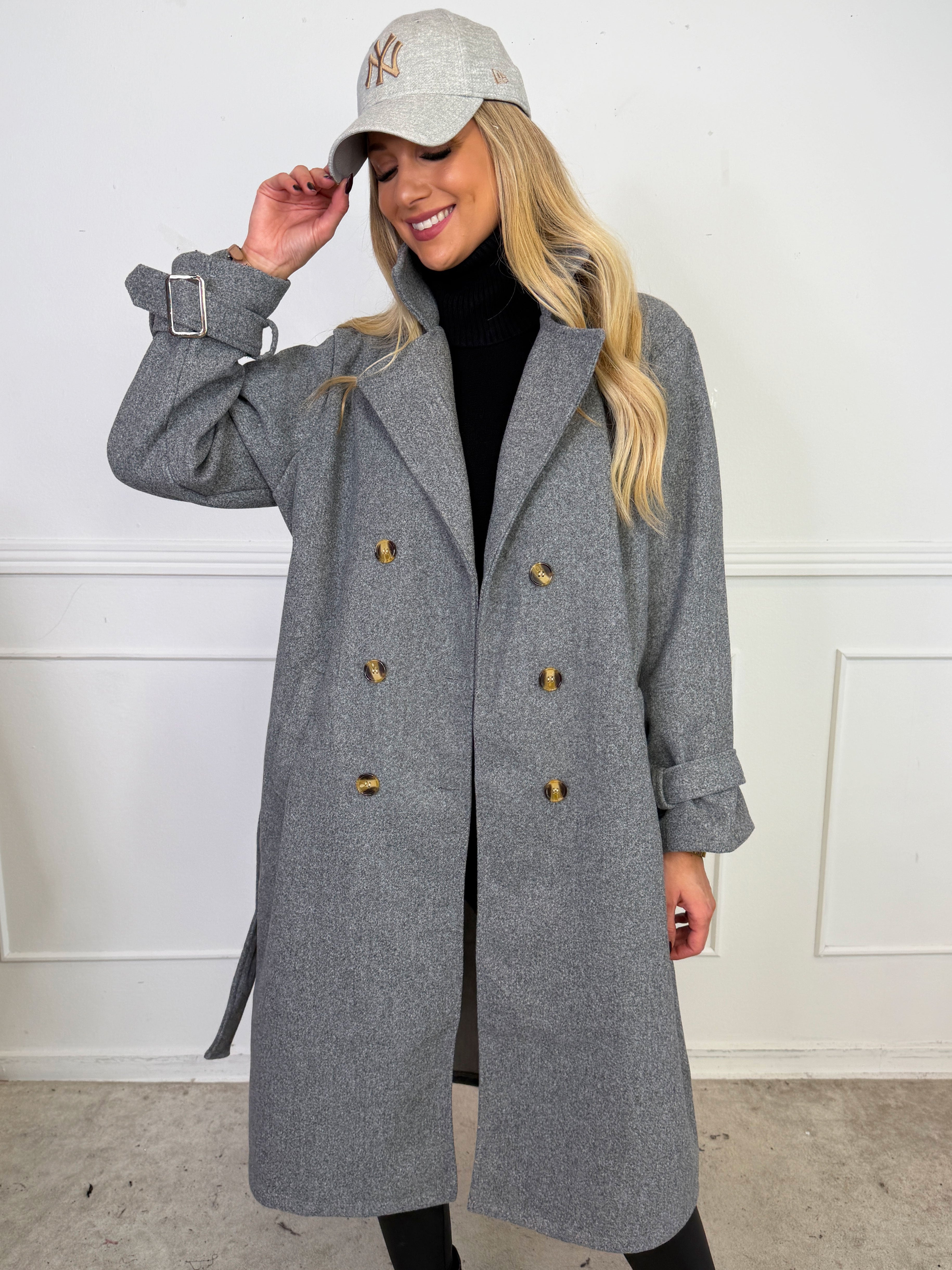 Sharpay Coat - Plus size trenchcoat med bindebånd