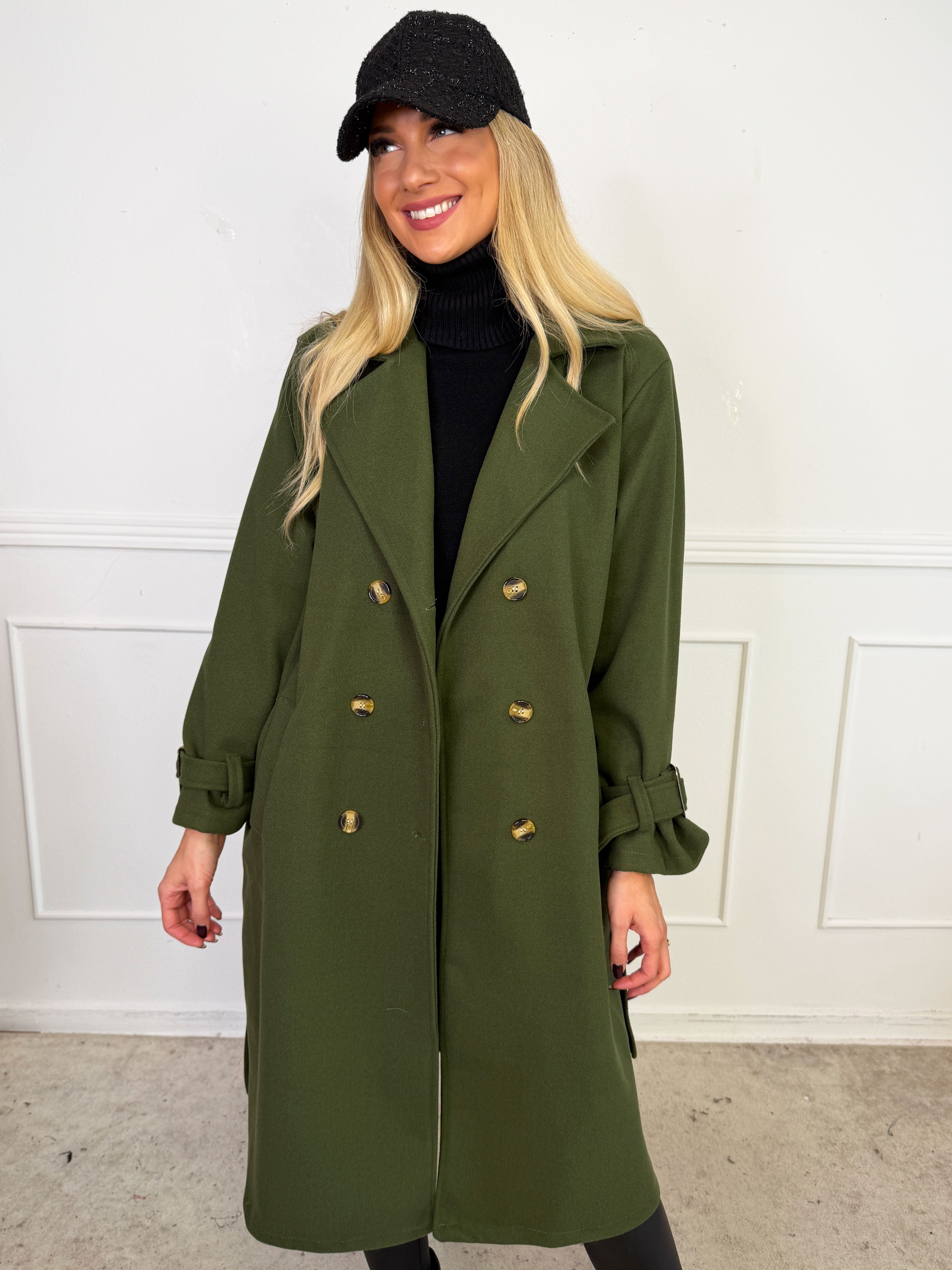 Sharpay Coat - Plus size trenchcoat med bindebånd