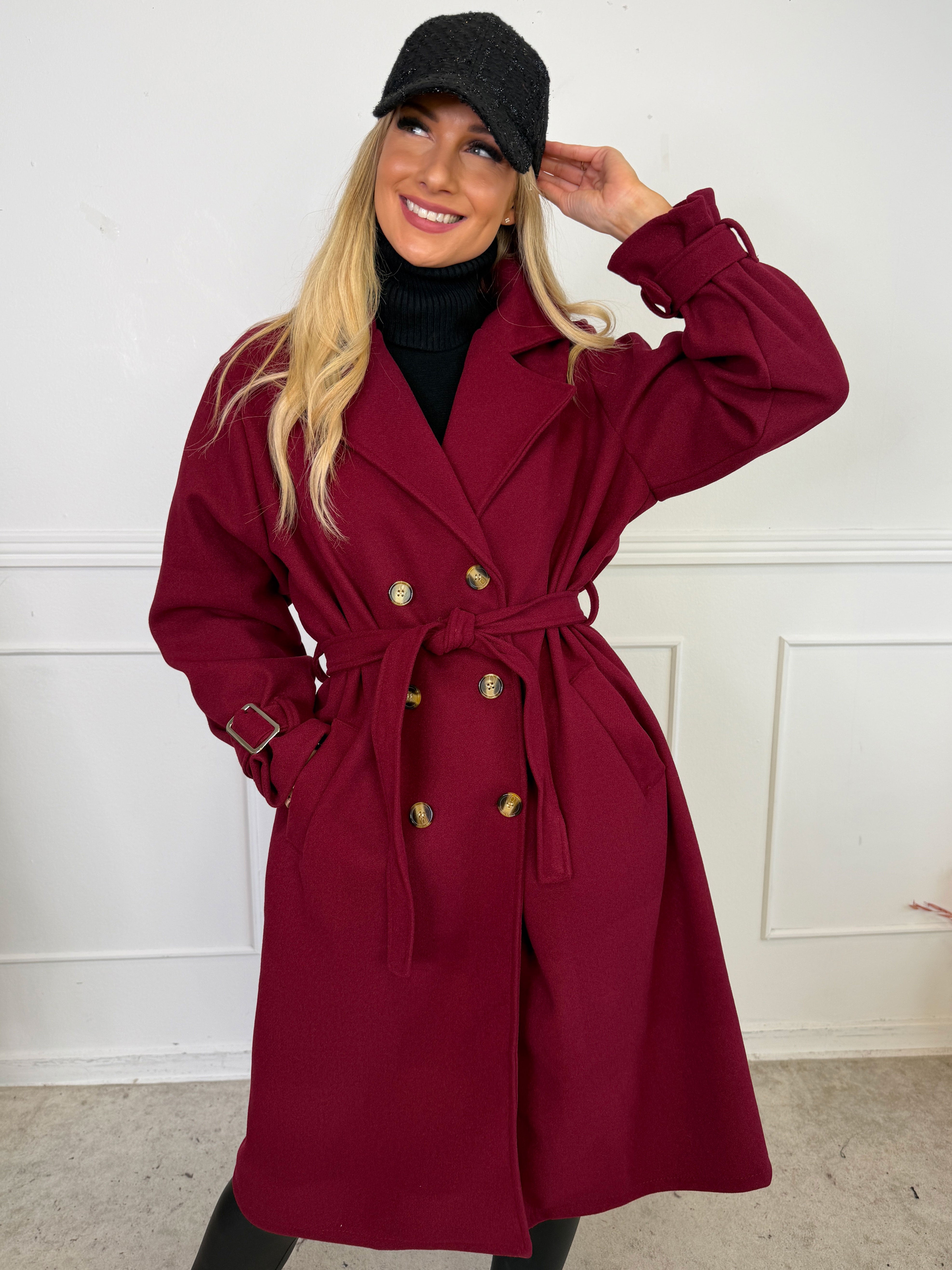 Sharpay Coat - Plus size trenchcoat med bindebånd