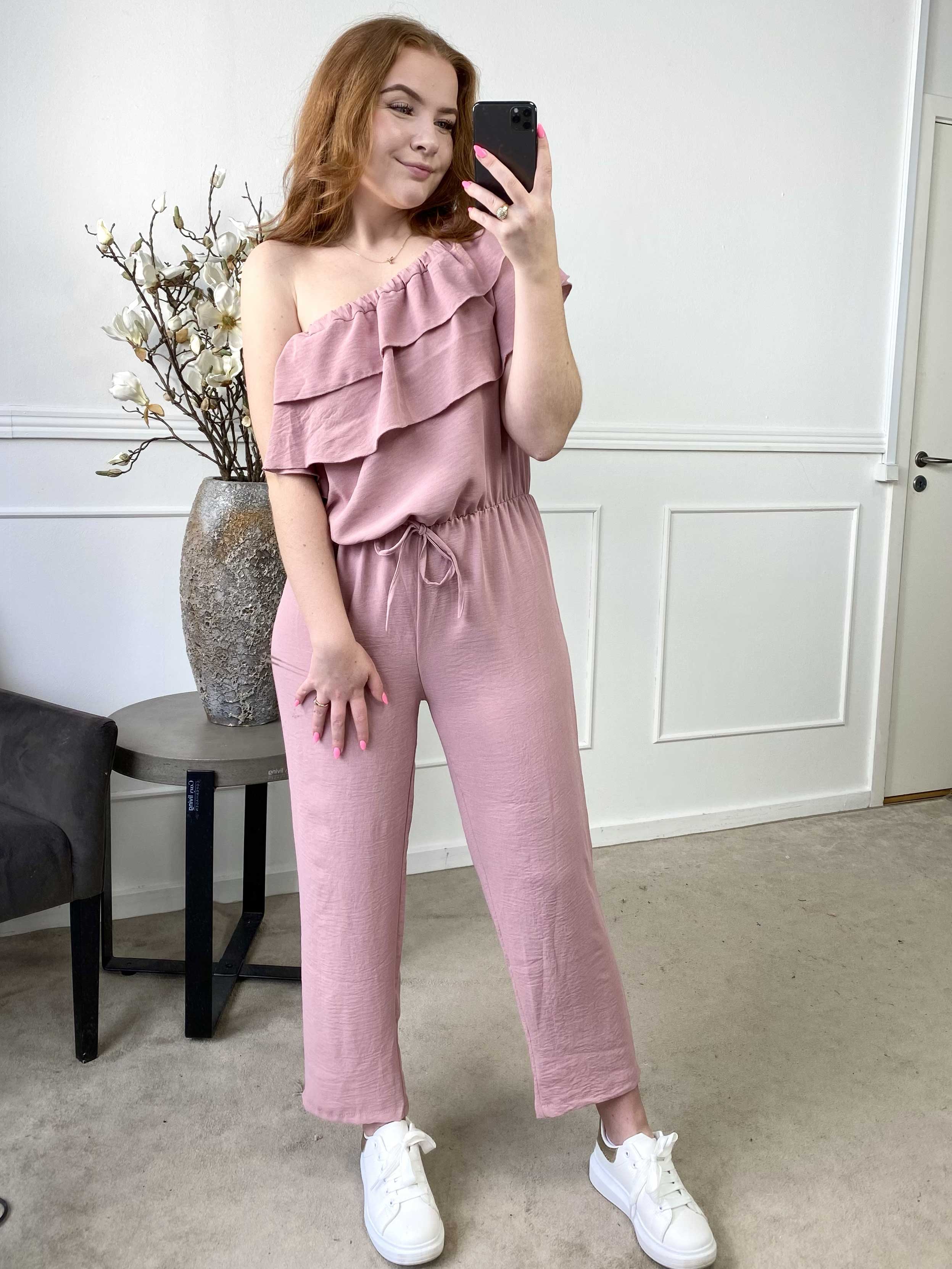 Loulou - Buksedragt med flæser og elastikkant