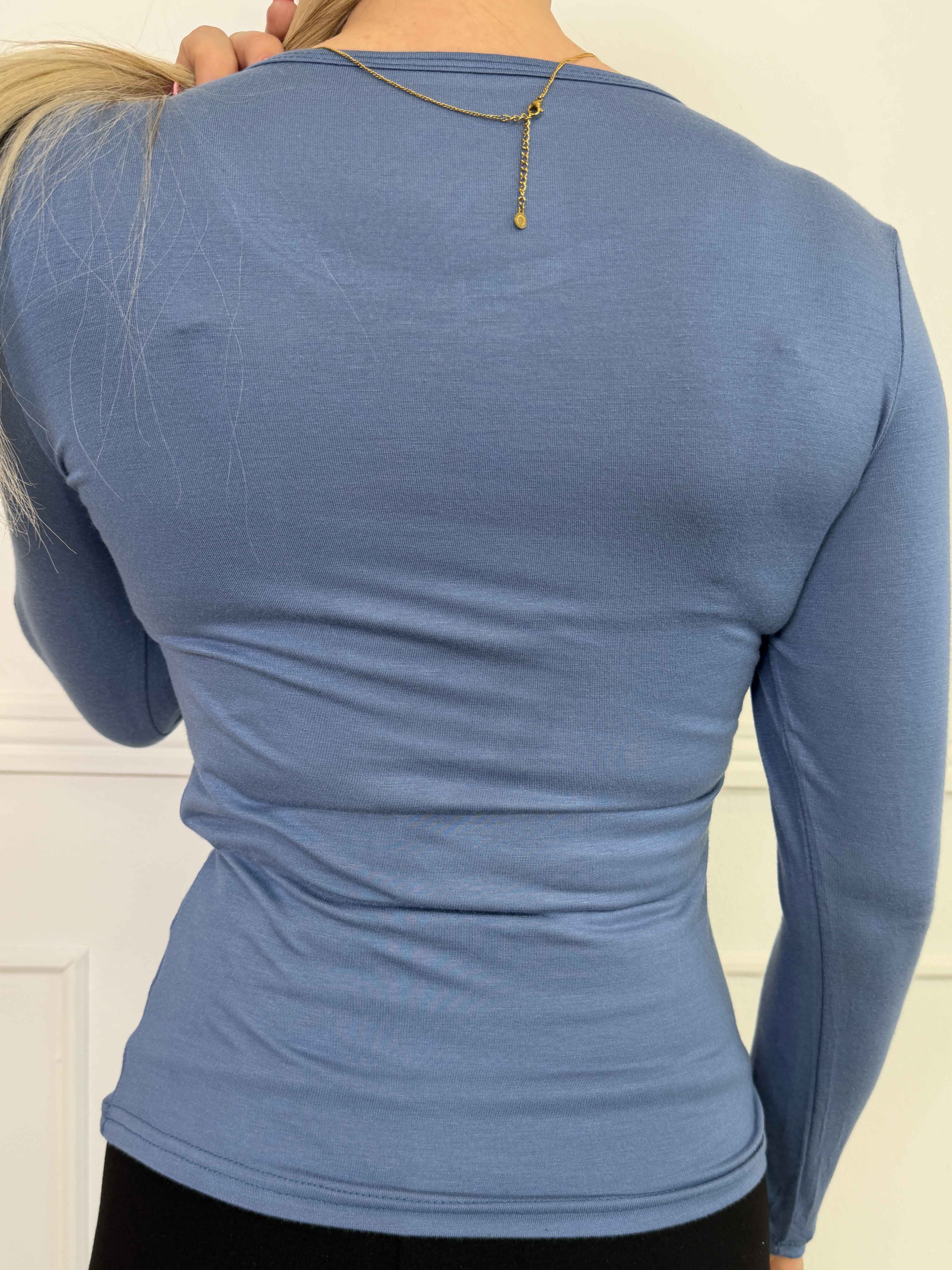 Othilia - Blød langærmet basis bluse