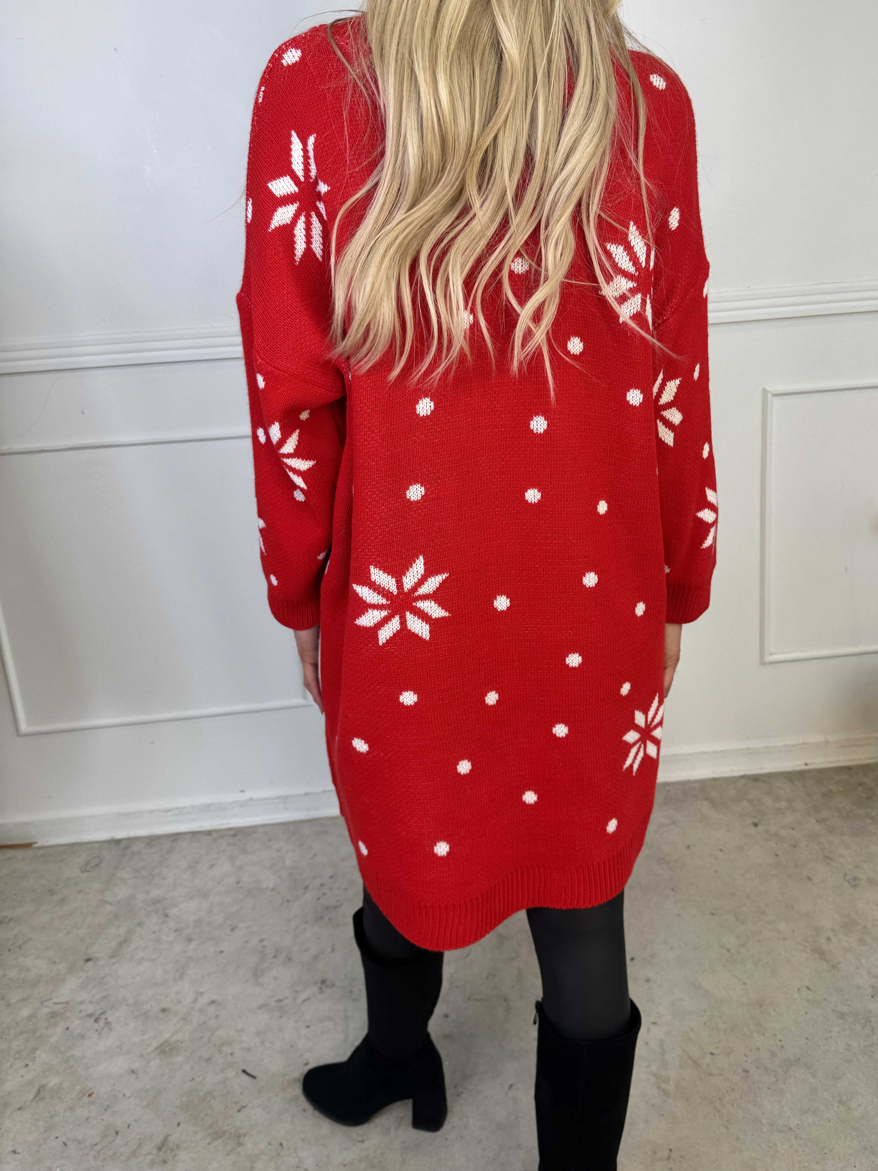 Rudy - Julestrikkjole med rudolf på maven