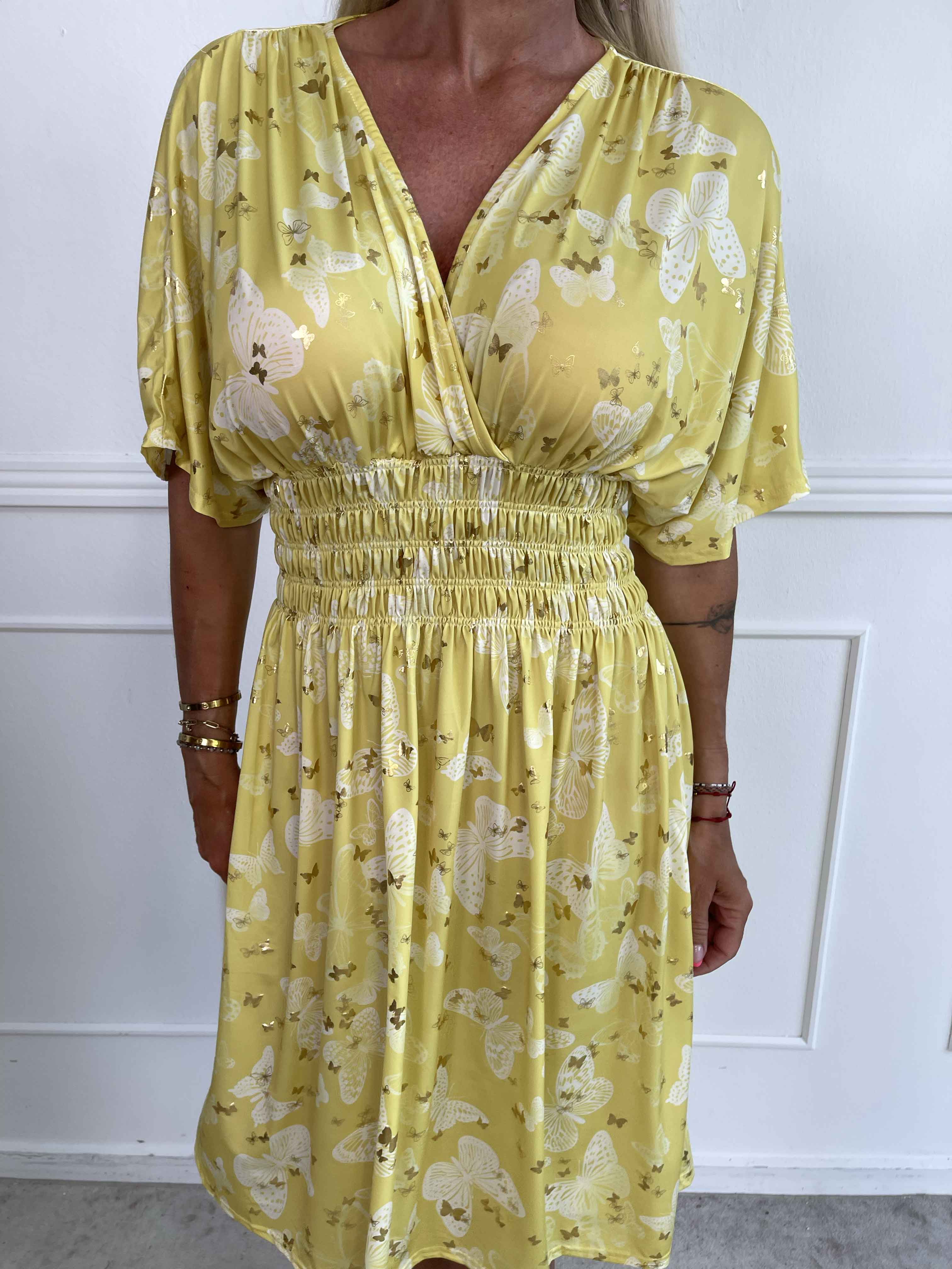 Pams Butterfly Short - Elastisk kjole med sommerfugleprint