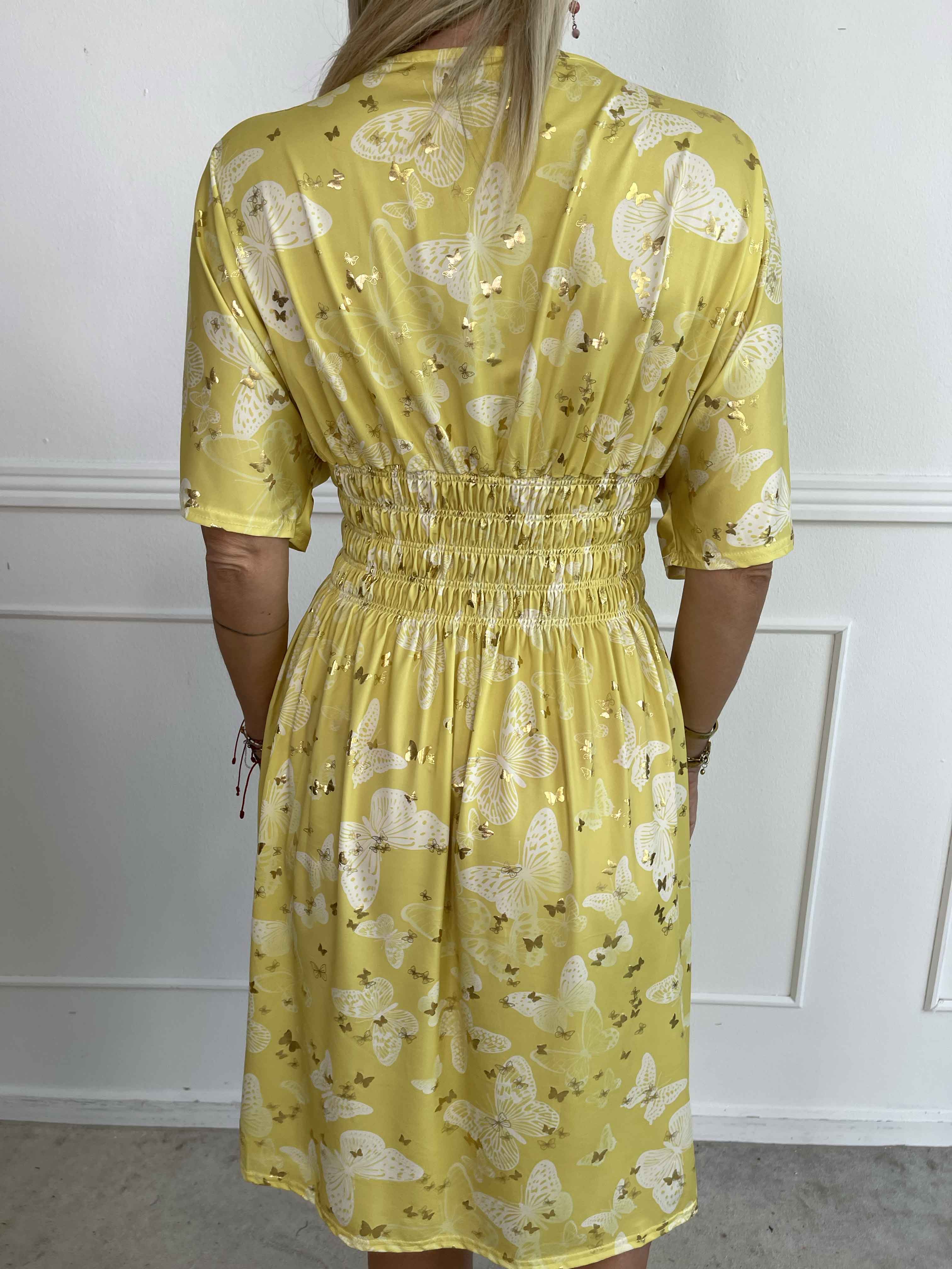 Pams Butterfly Short - Elastisk kjole med sommerfugleprint