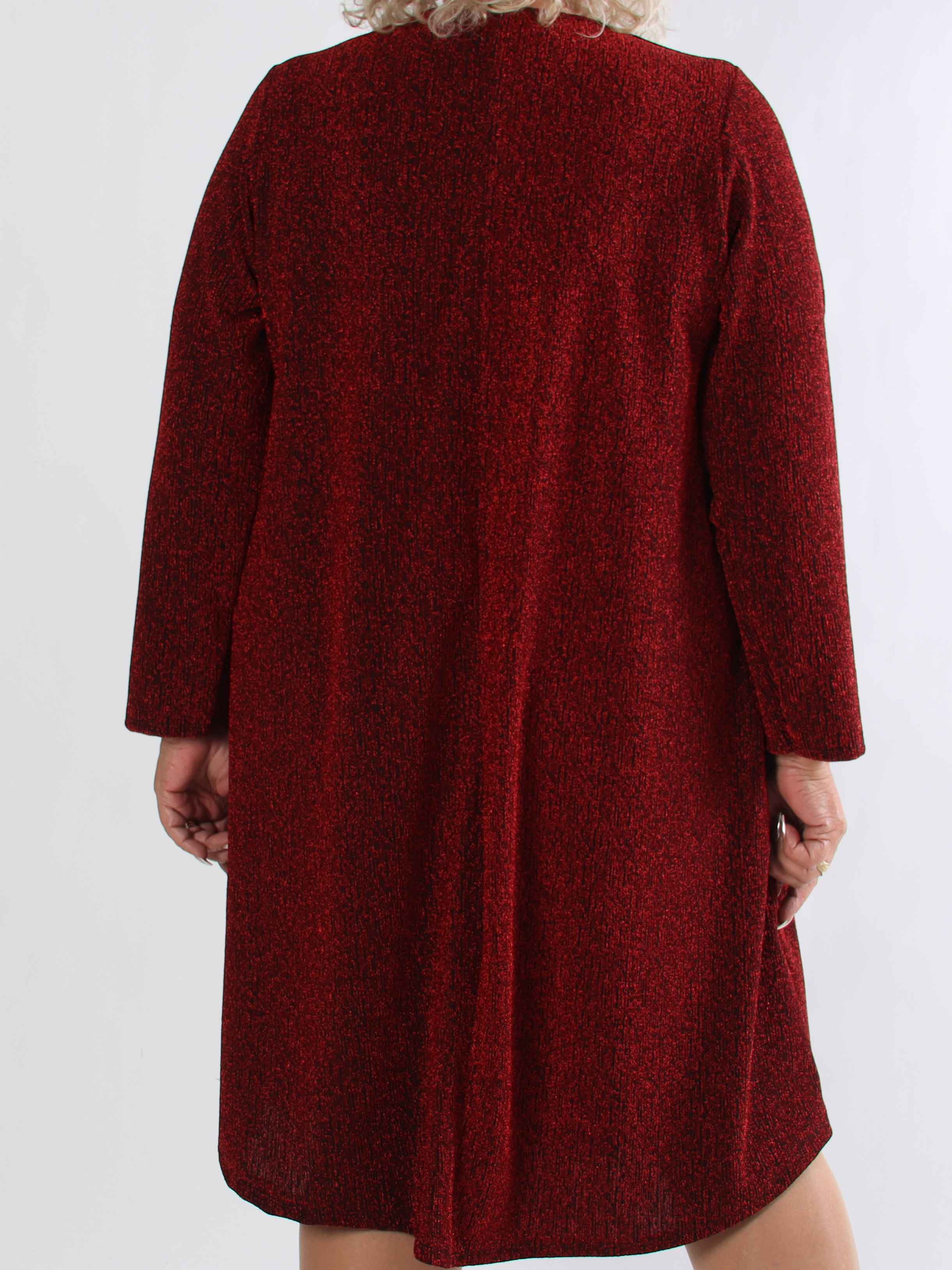 Noelia - Plus size kjole med glimmertråde og guld broche