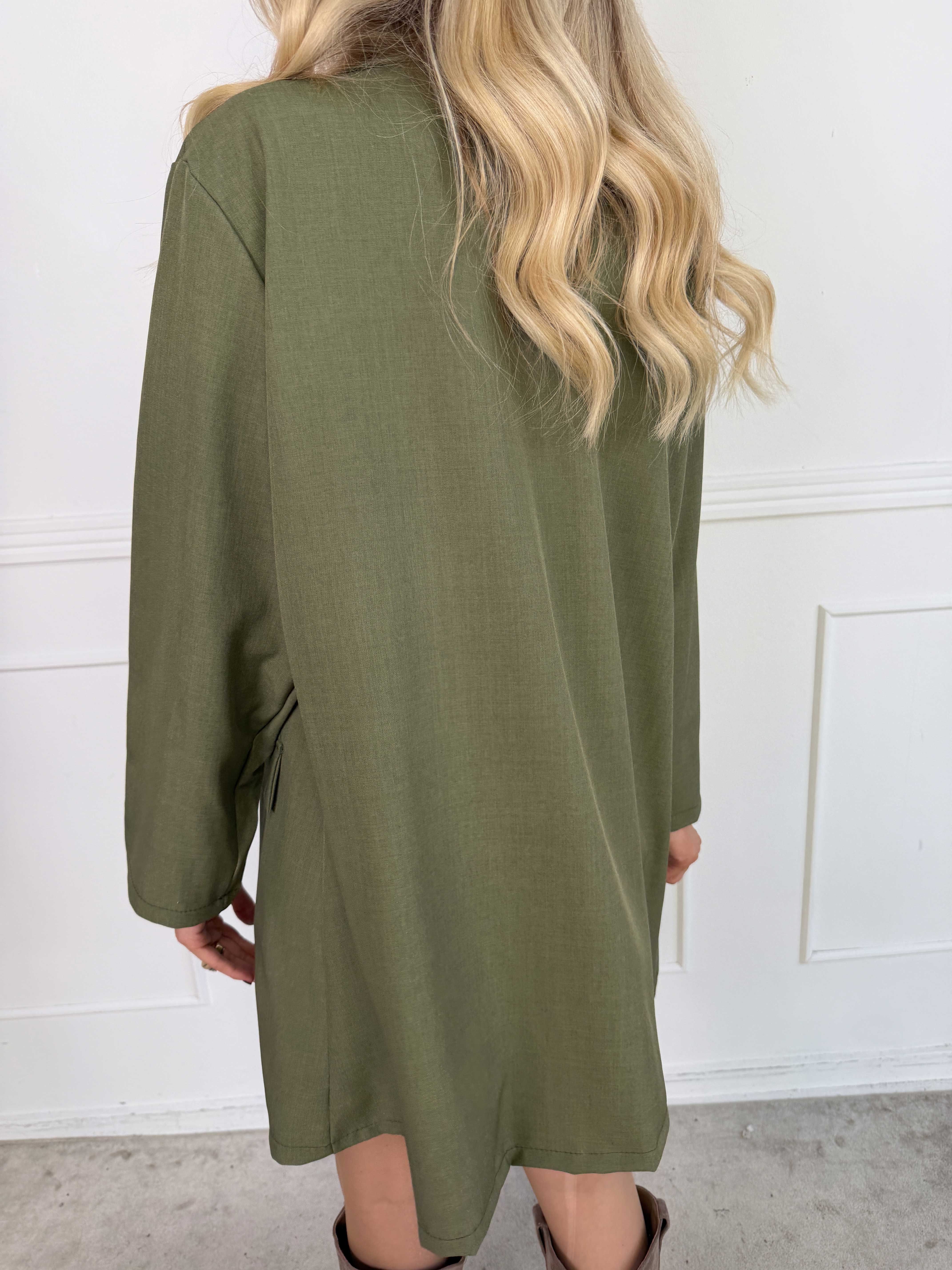 Lanthe Long Plain - Lang ensfarvet blazer