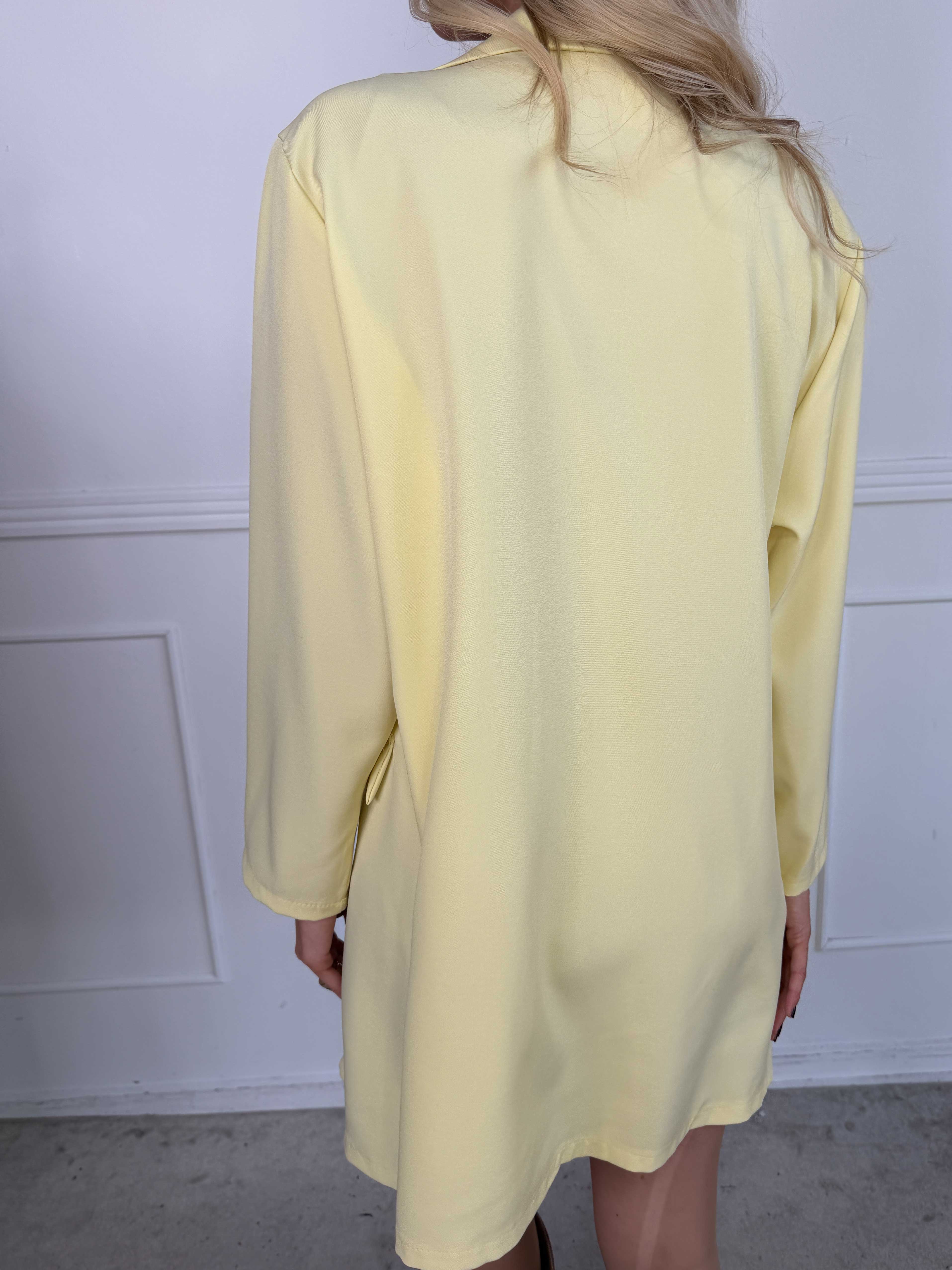 Lanthe Long Plain - Lang ensfarvet blazer