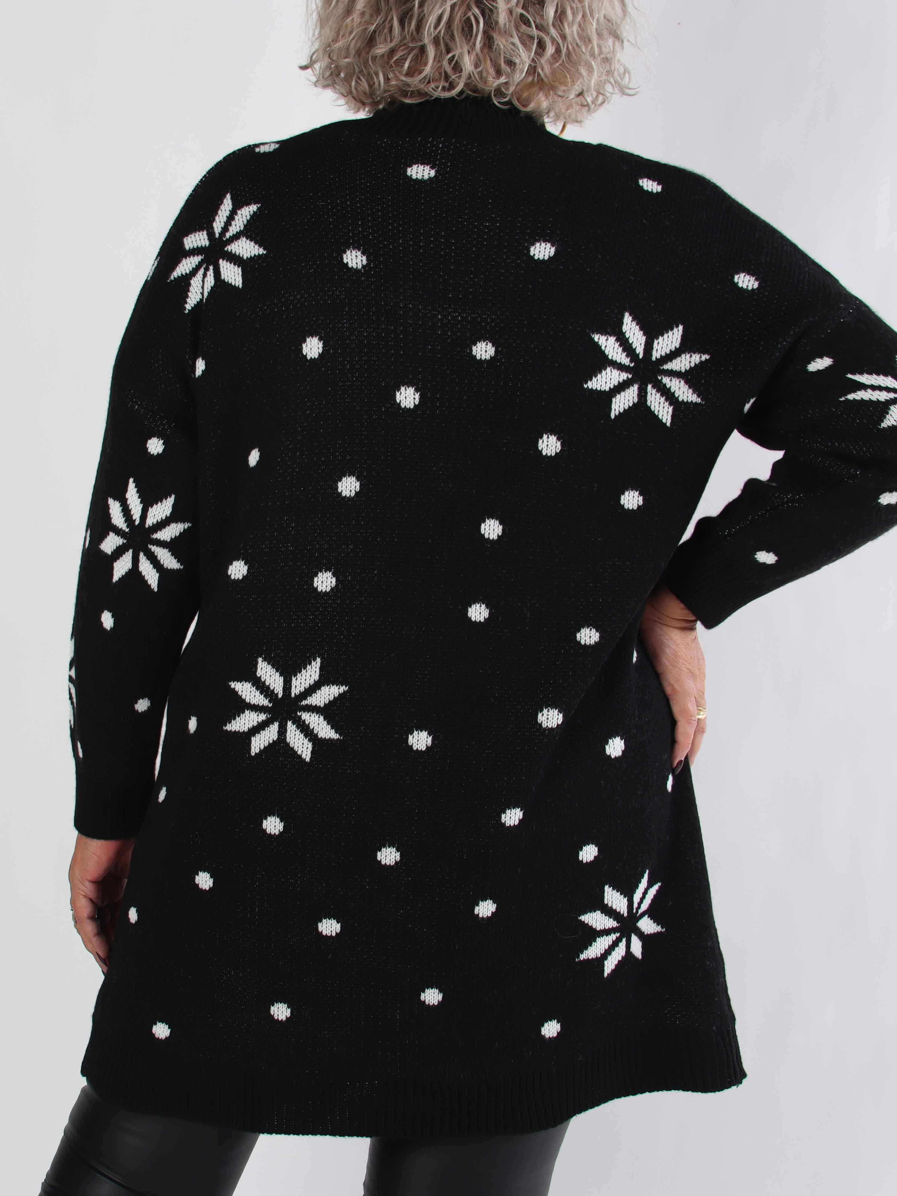 Rudy - Plus size julestrikkjole med rudolf på maven